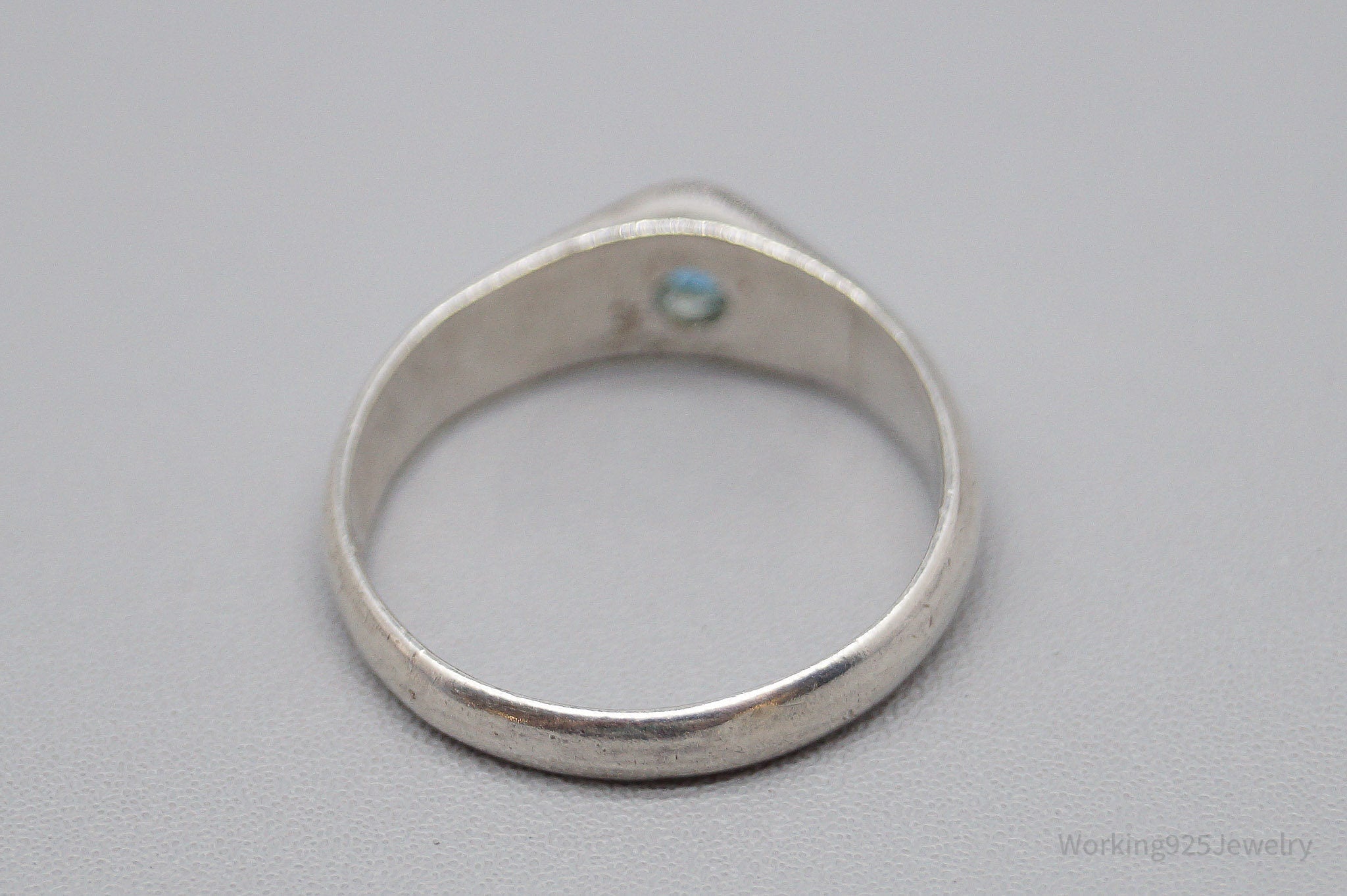 Vintage Blue Topaz Sterling Silver Ring - Size 6.5