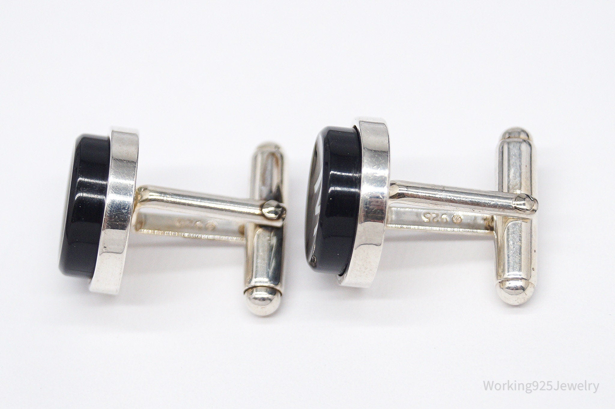 Vintage Letter Font Initials MK / KM Sterling Silver Cufflinks
