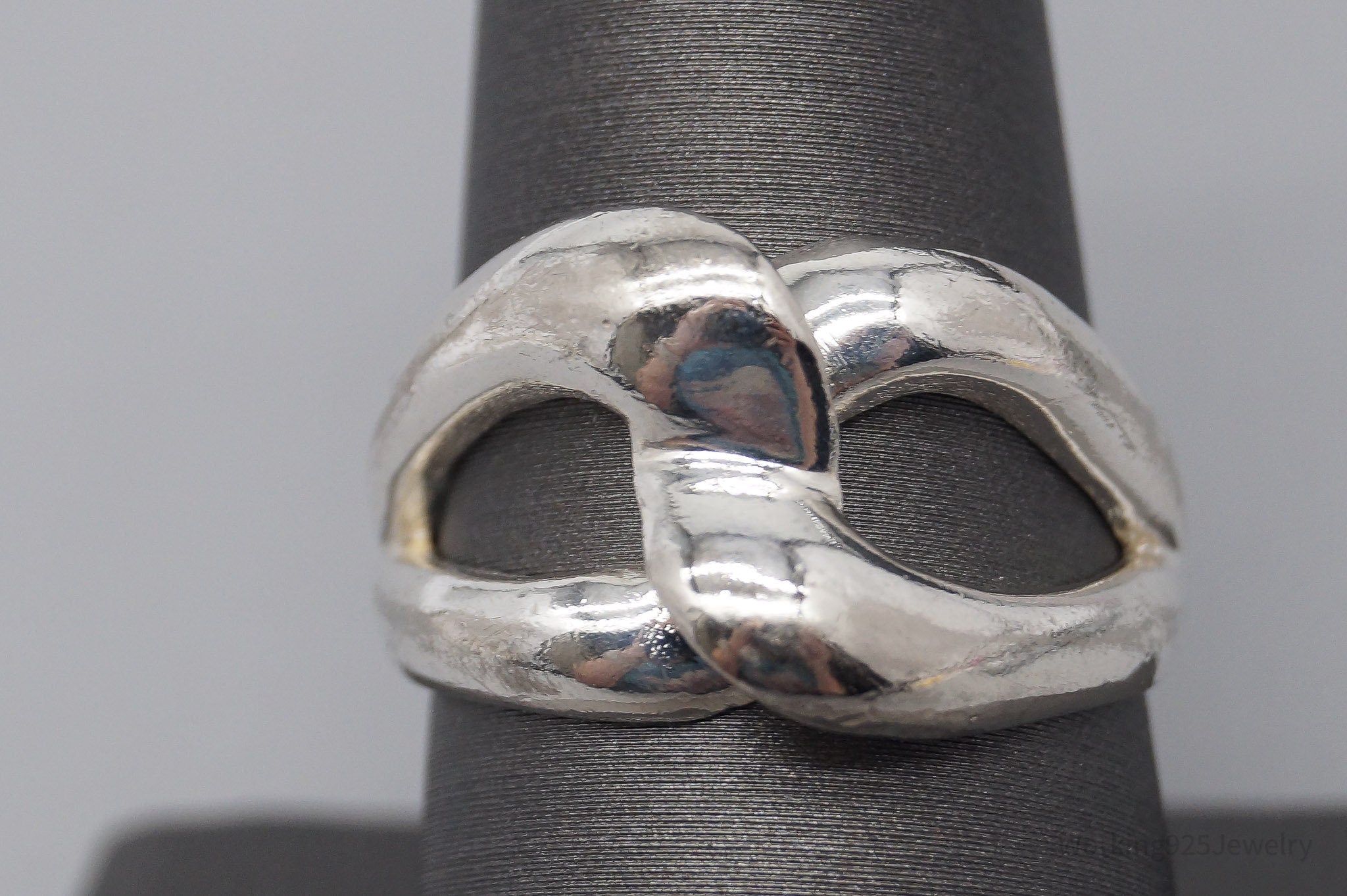 Vintage Mid Century Style Sterling Silver Ring - Size 8.75