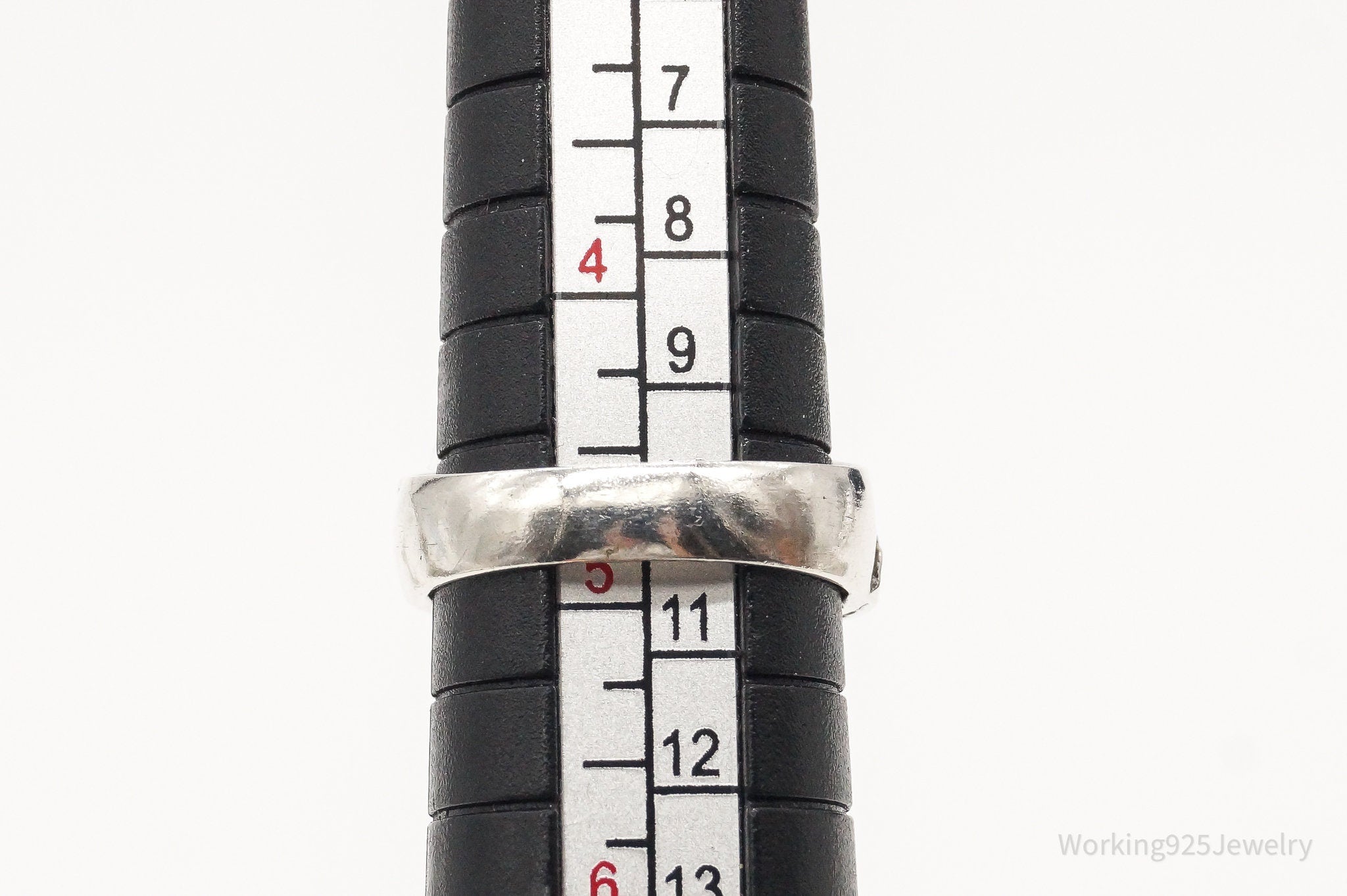 Vintage Flower Sterling Silver Ring - Size 4.75