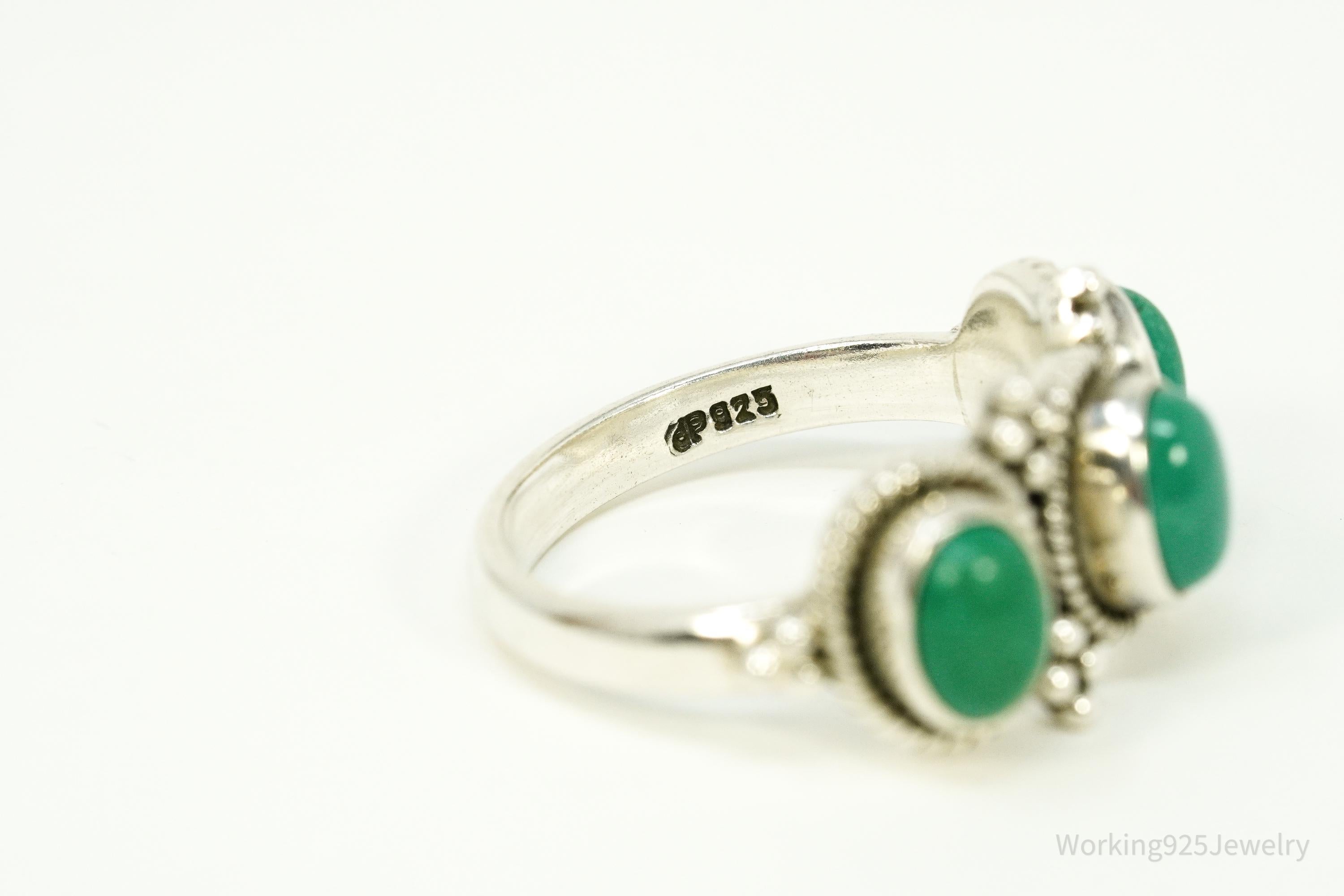 Vintage Doug Paulus Turquoise Western Style Sterling Silver Ring - Size 8