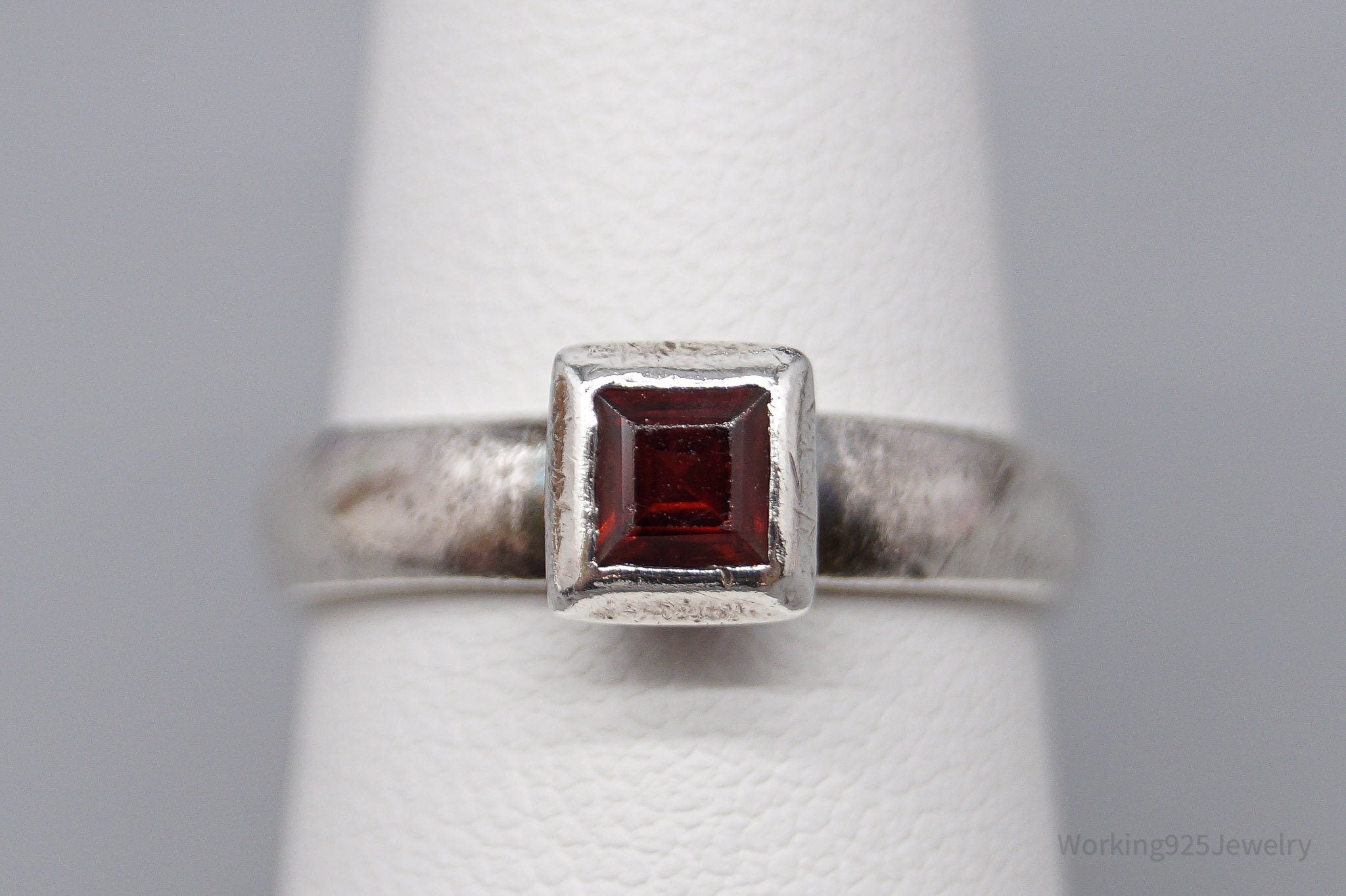 Vintage Designer Boma Garnet Sterling Silver Ring - Size 7