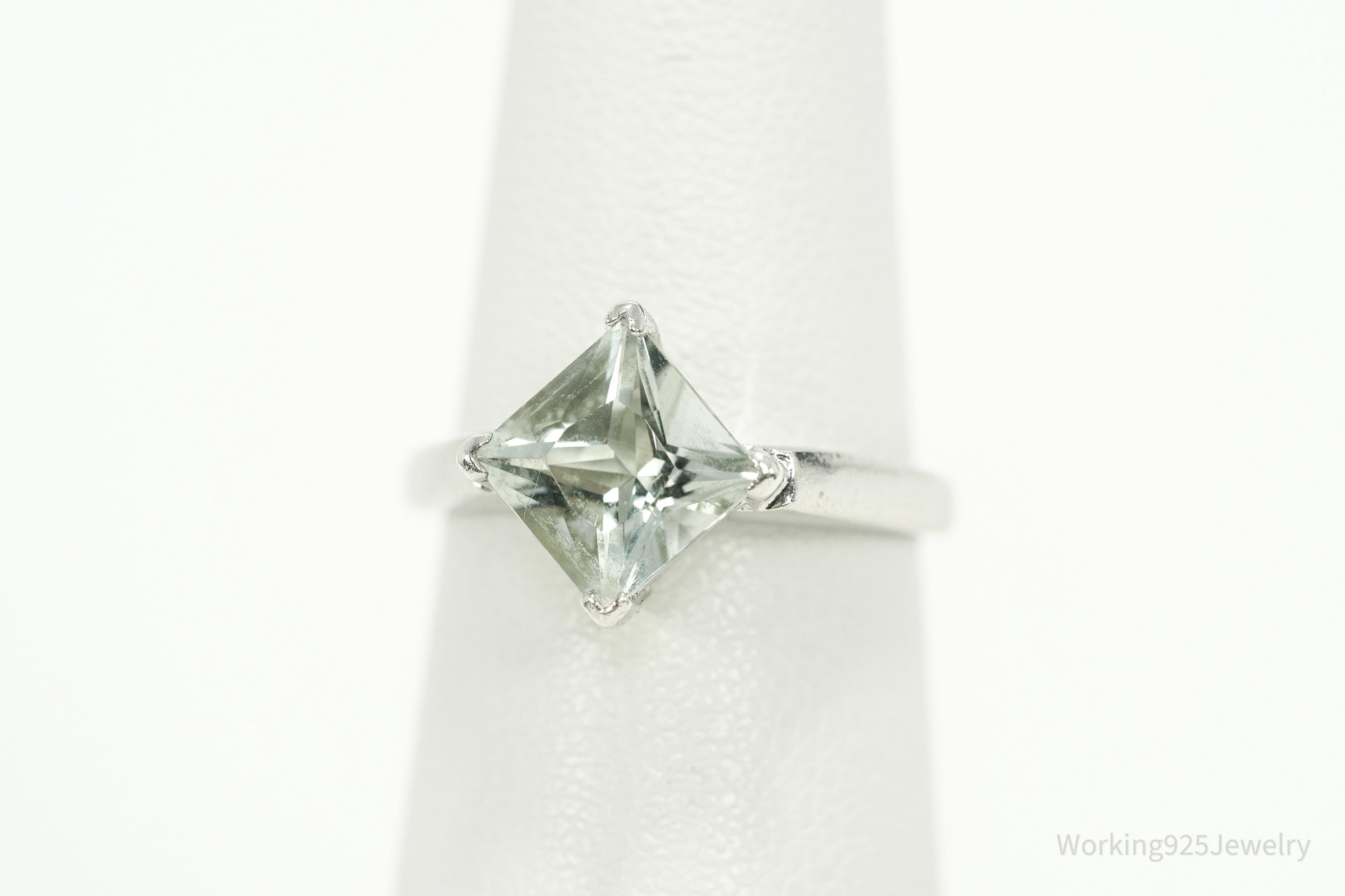 Vintage Prasiolite Sterling Silver Ring - Size 5