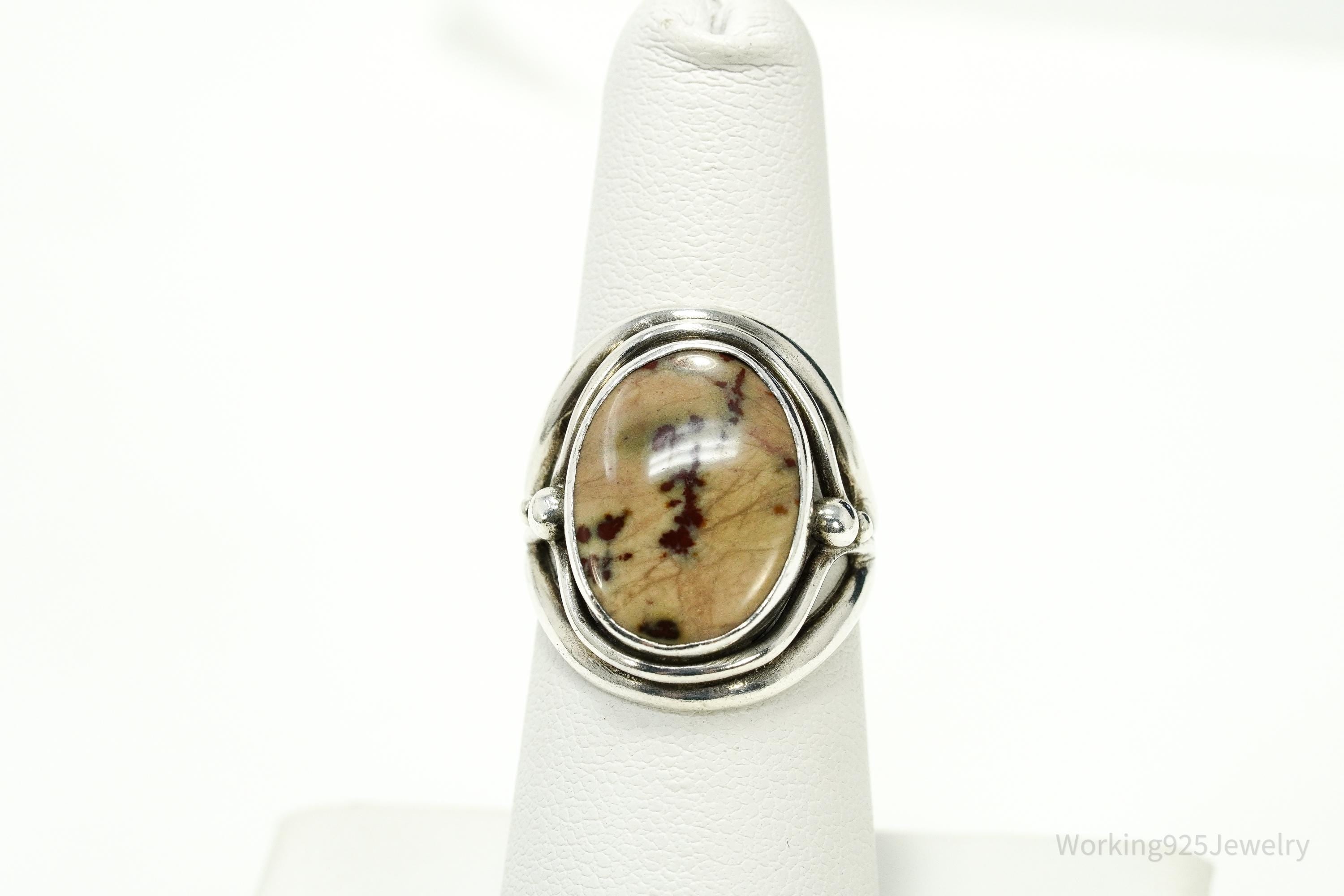 Vintage Jasper Sterling Silver Ring - Size 7