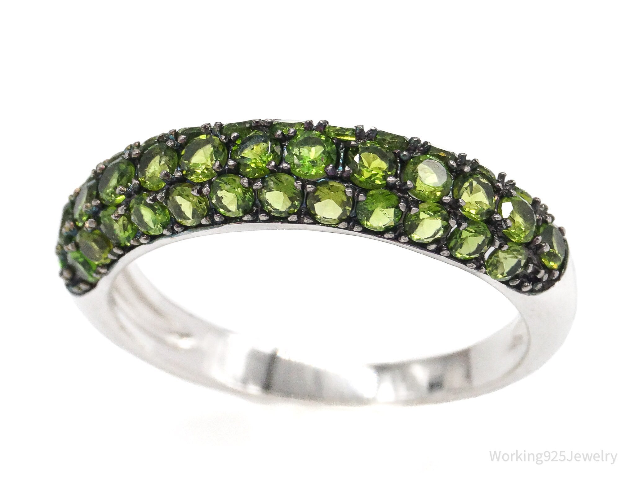 Designer DK Green Chrome Diopside Sterling Silver Ring - Size 5.25