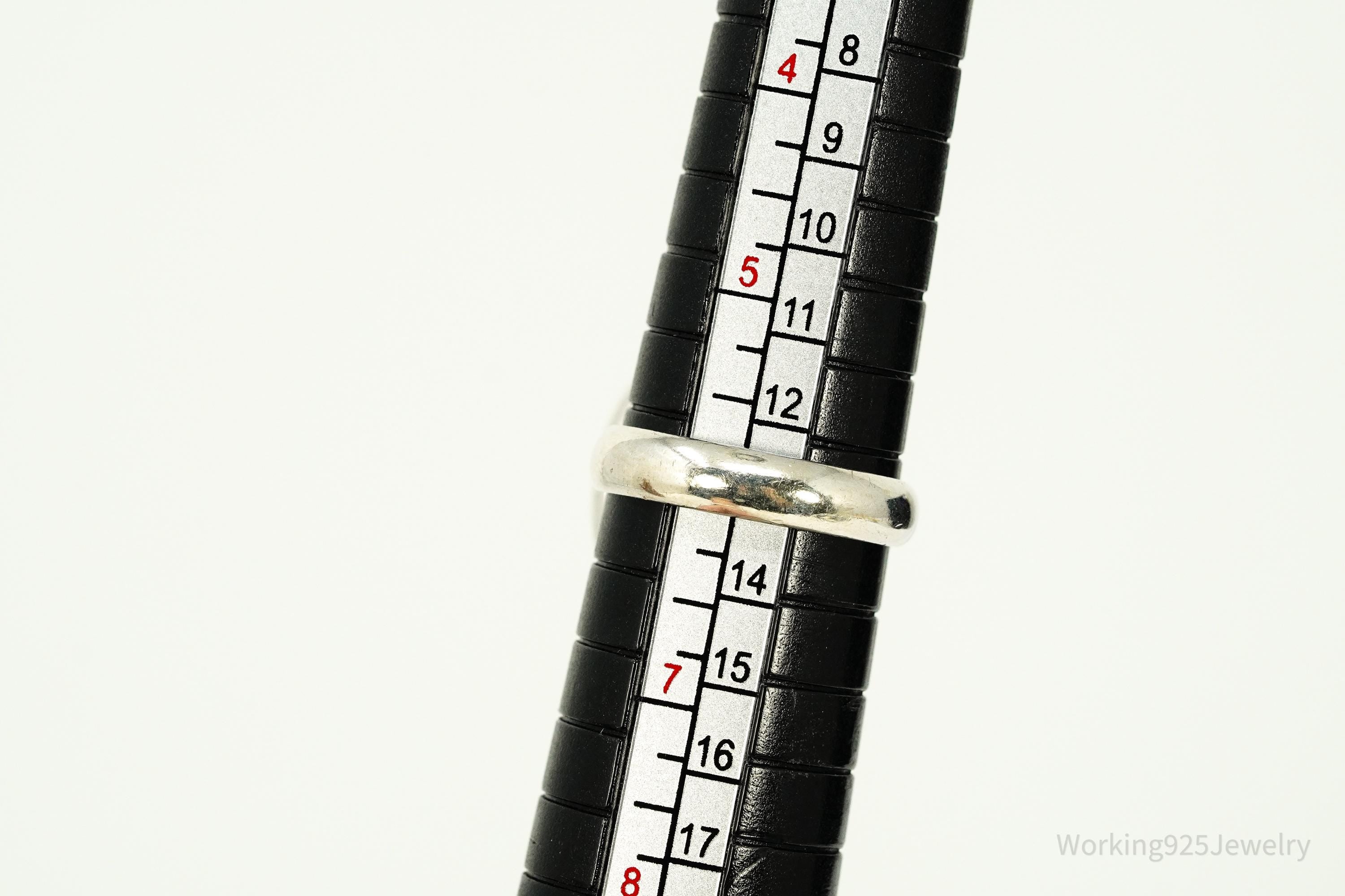 Vintage Green Dichroic Glass Sterling Silver Ring - Size 6