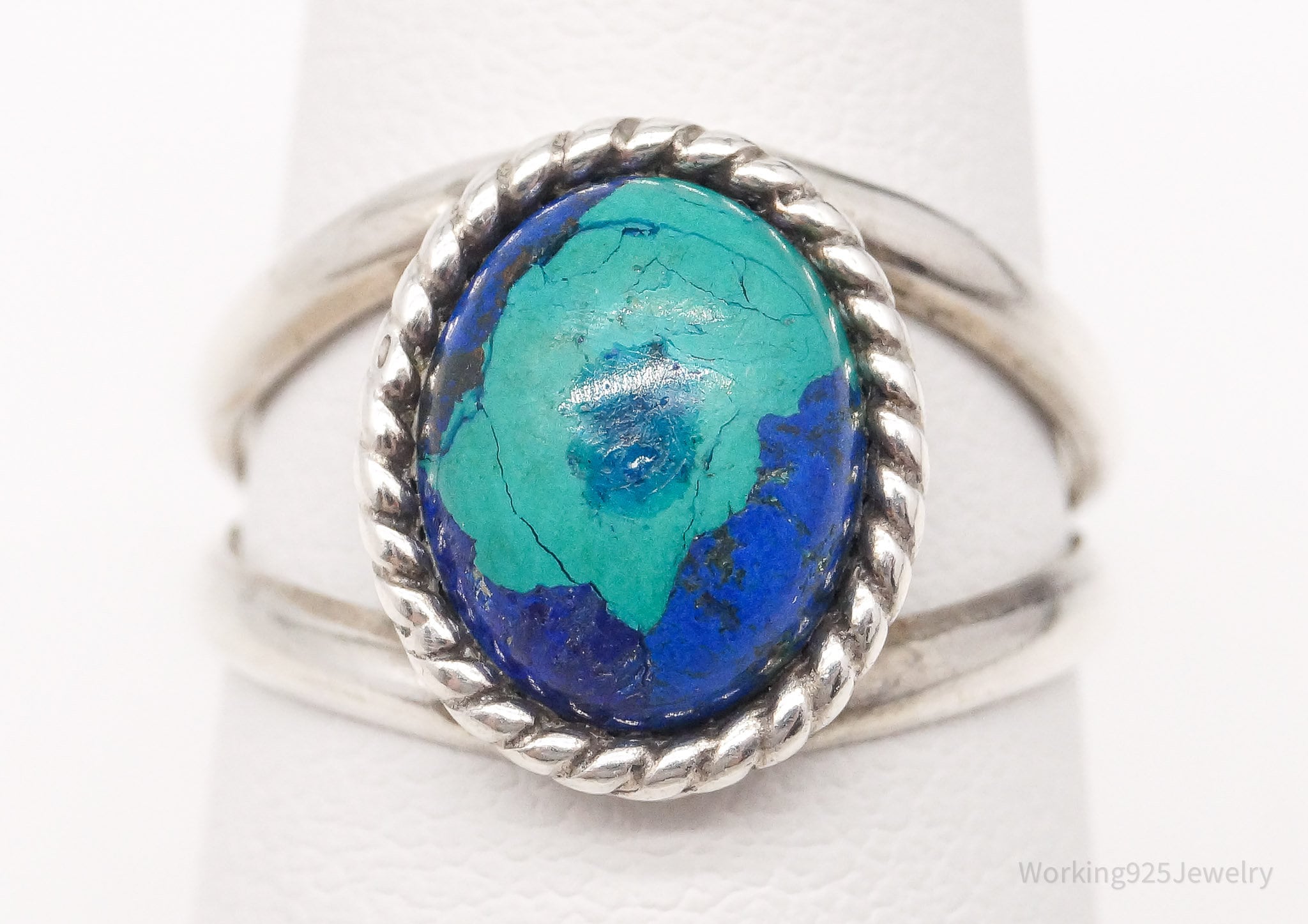 Vintage Southwest Designer Carolyn Pollack Azurite Sterling Silver Ring Size 6