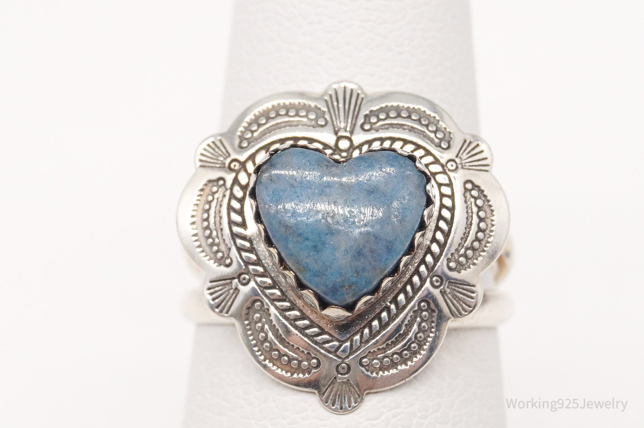 Vintage Southwest QT Denim Lapis Lazuli Sterling Silver Ring - Size 5.25