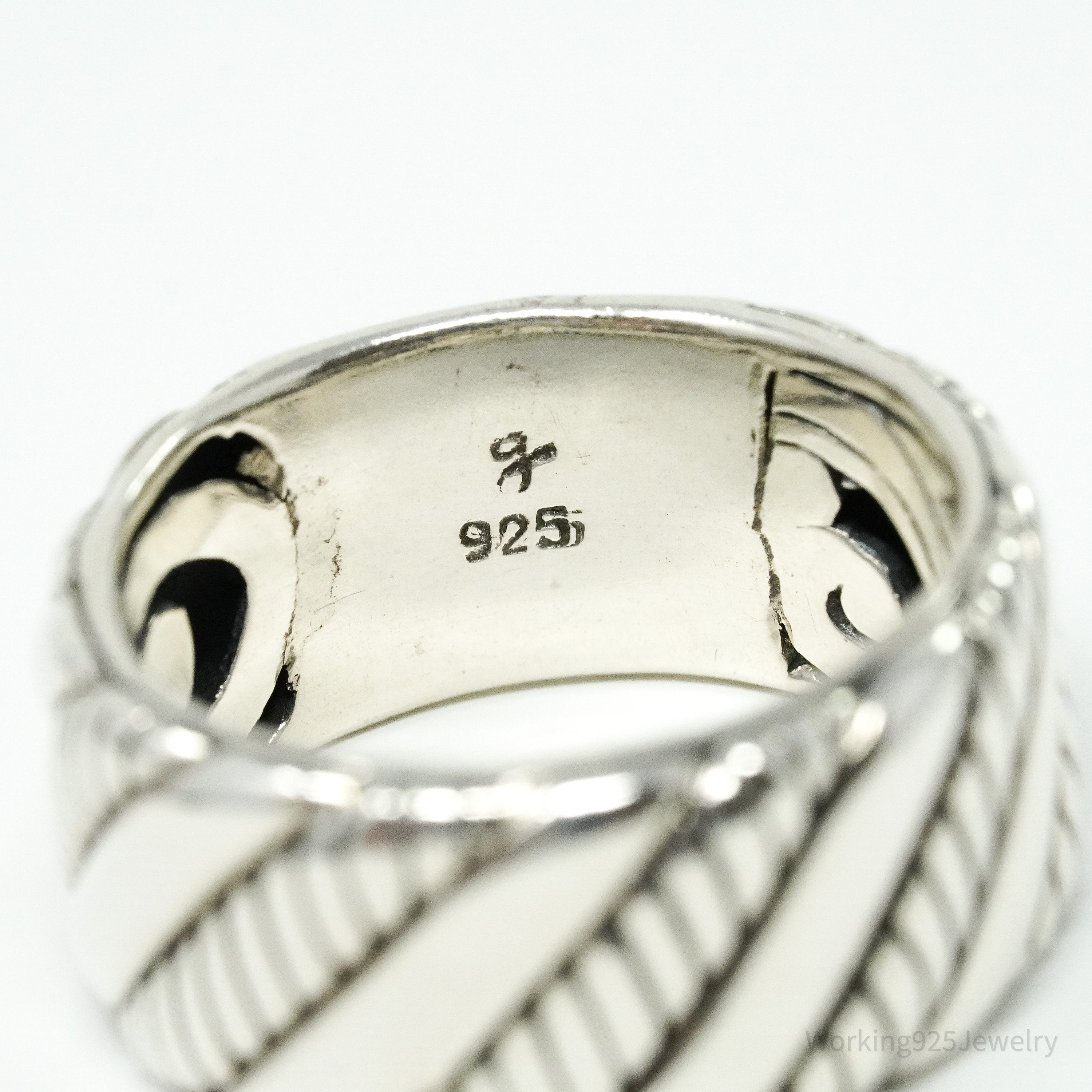 Vintage Designer Samuel B Sterling Silver Band Ring - Size 10.25