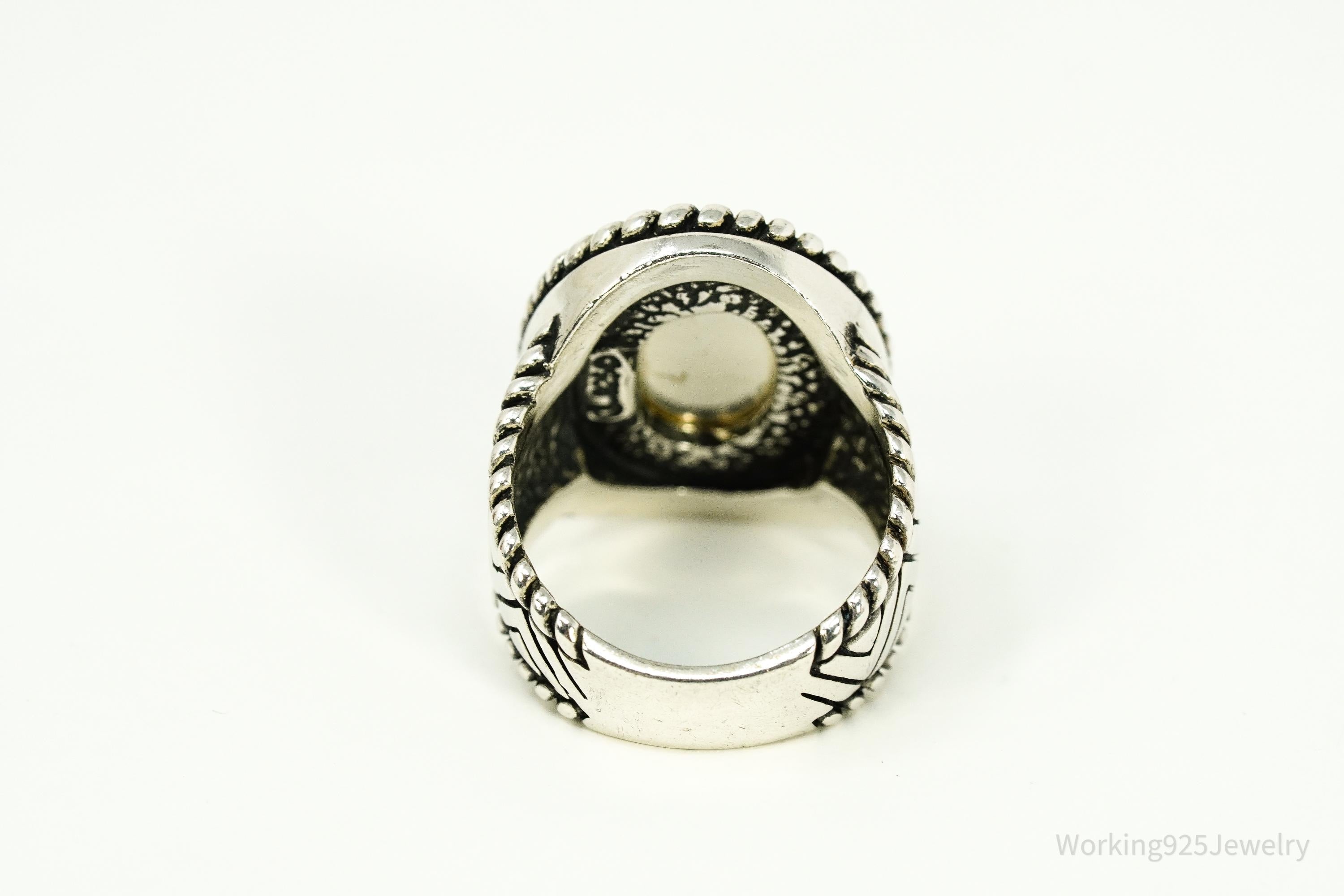 Vintage Native Designer Carolyn Pollack Blue Lace Agate Sterling Silver Ring - Size 6.5