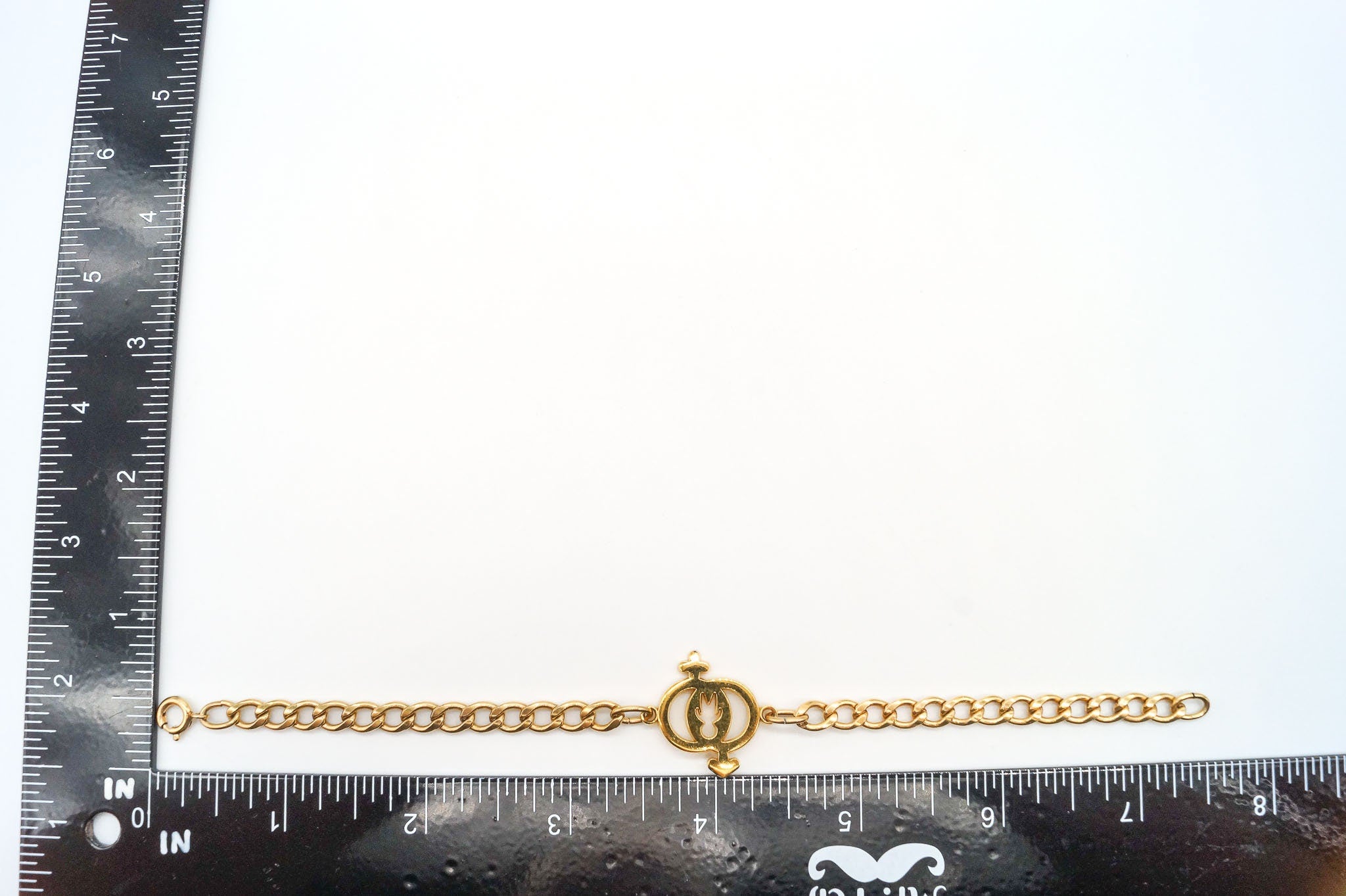 Vintage 1/20 12K Gold Filled Hetero Symbol Curb Link Bracelet