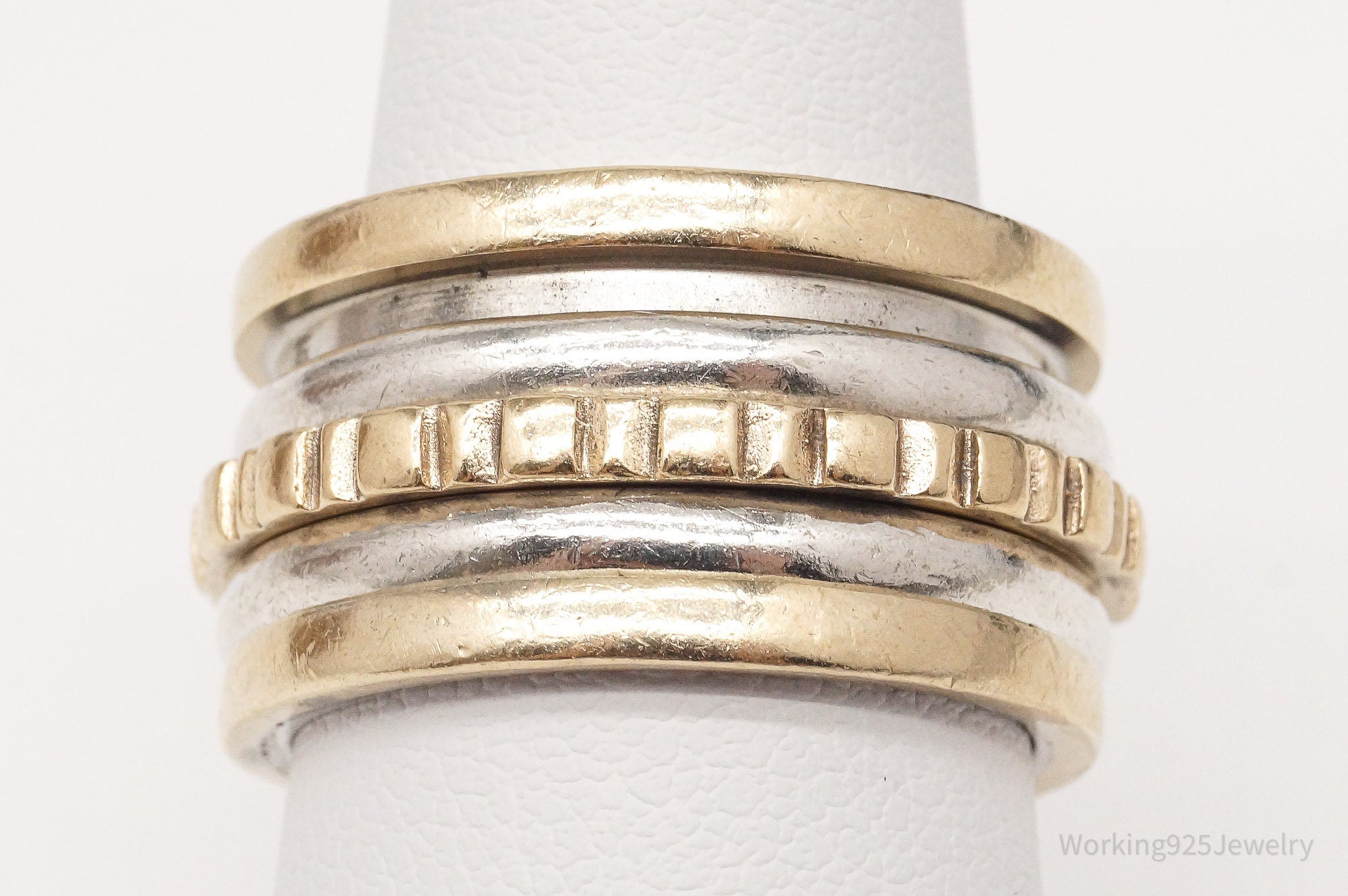 Vintage Gold Vermeil Sterling Silver Spinner Band Ring- Size 7.25