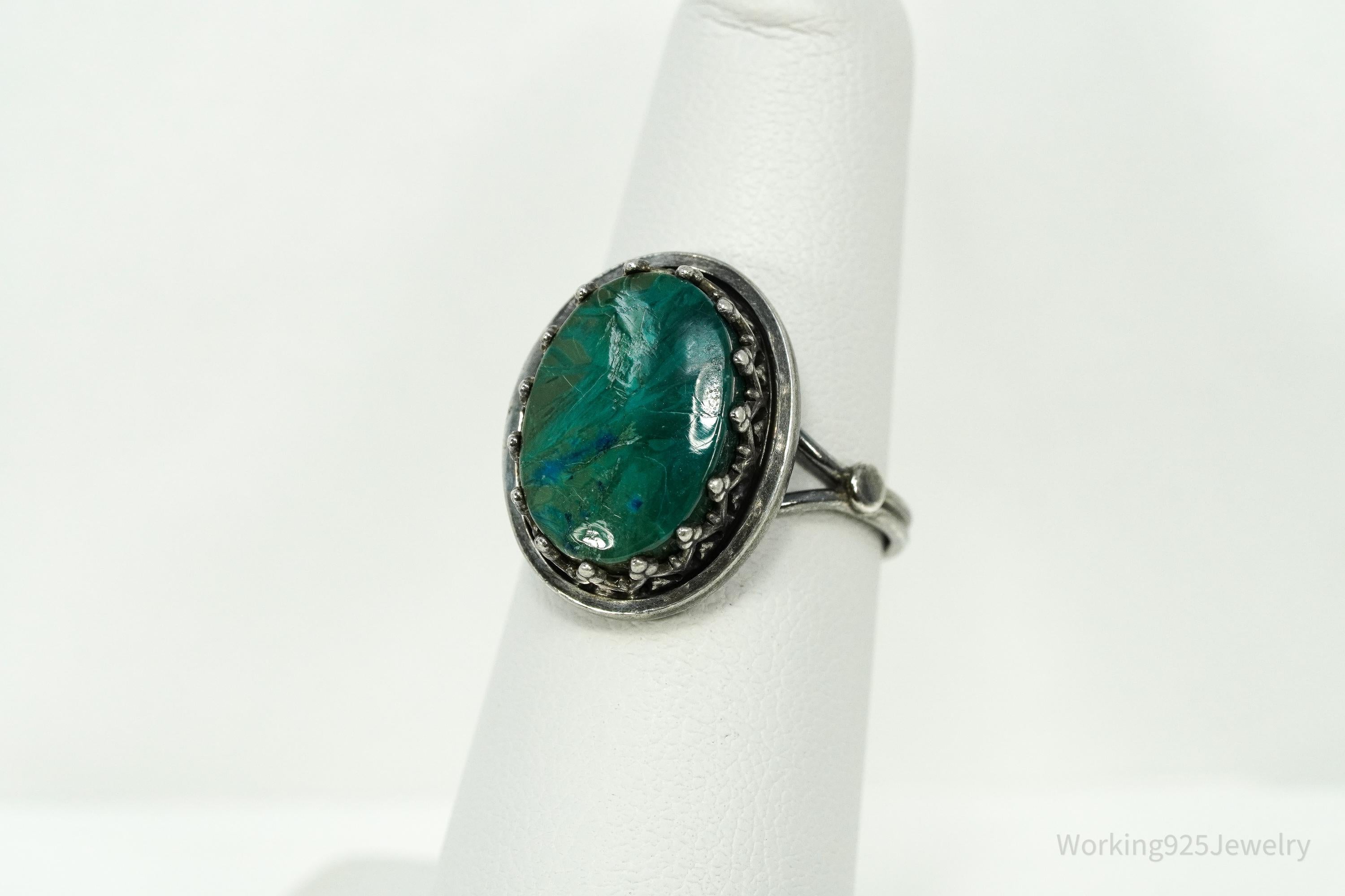Vintage Chrysocolla Sterling Silver Ring - Size 6
