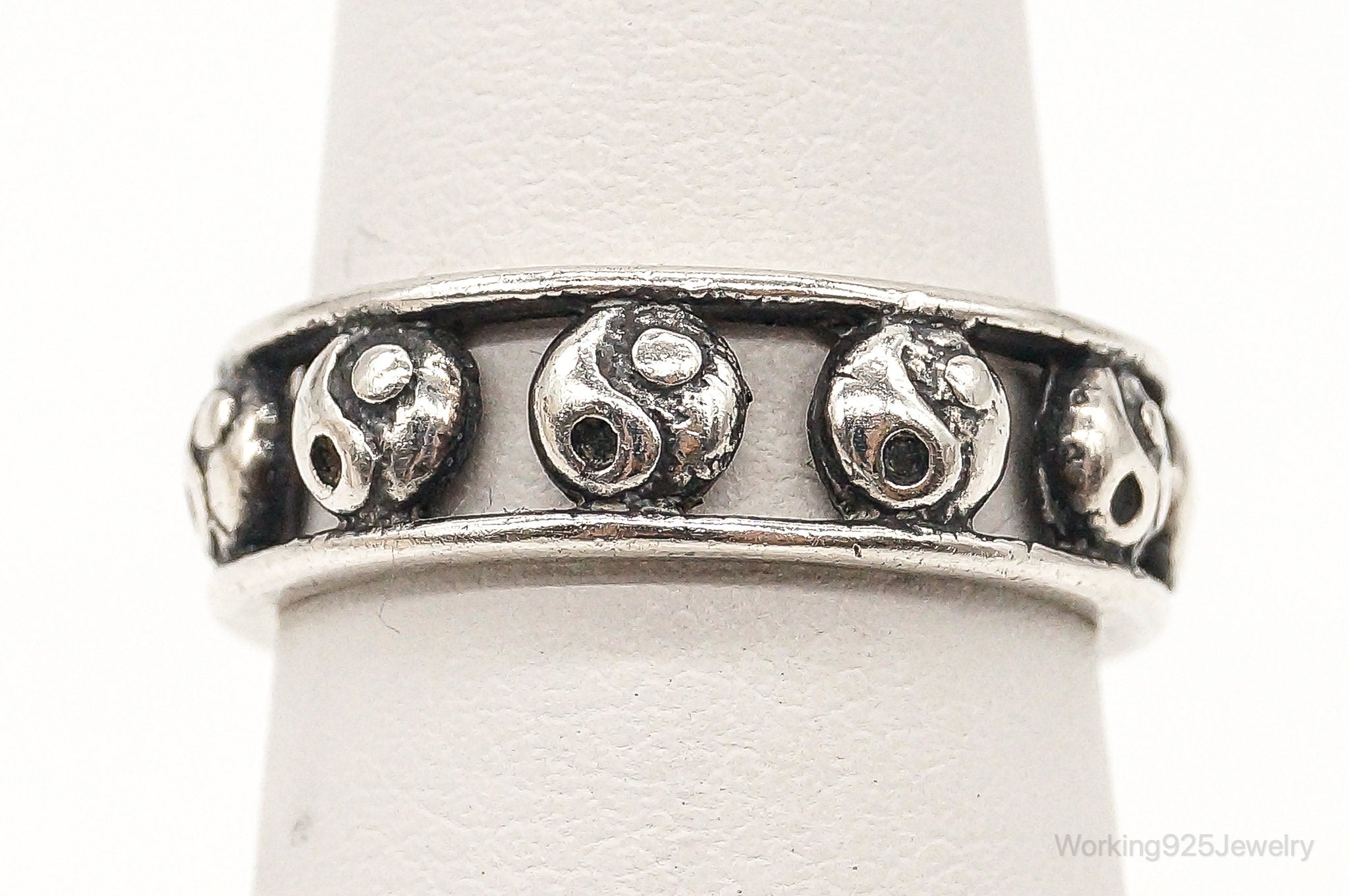 Vintage Yin Yang Cut Out Sterling Silver Ring - Size 5