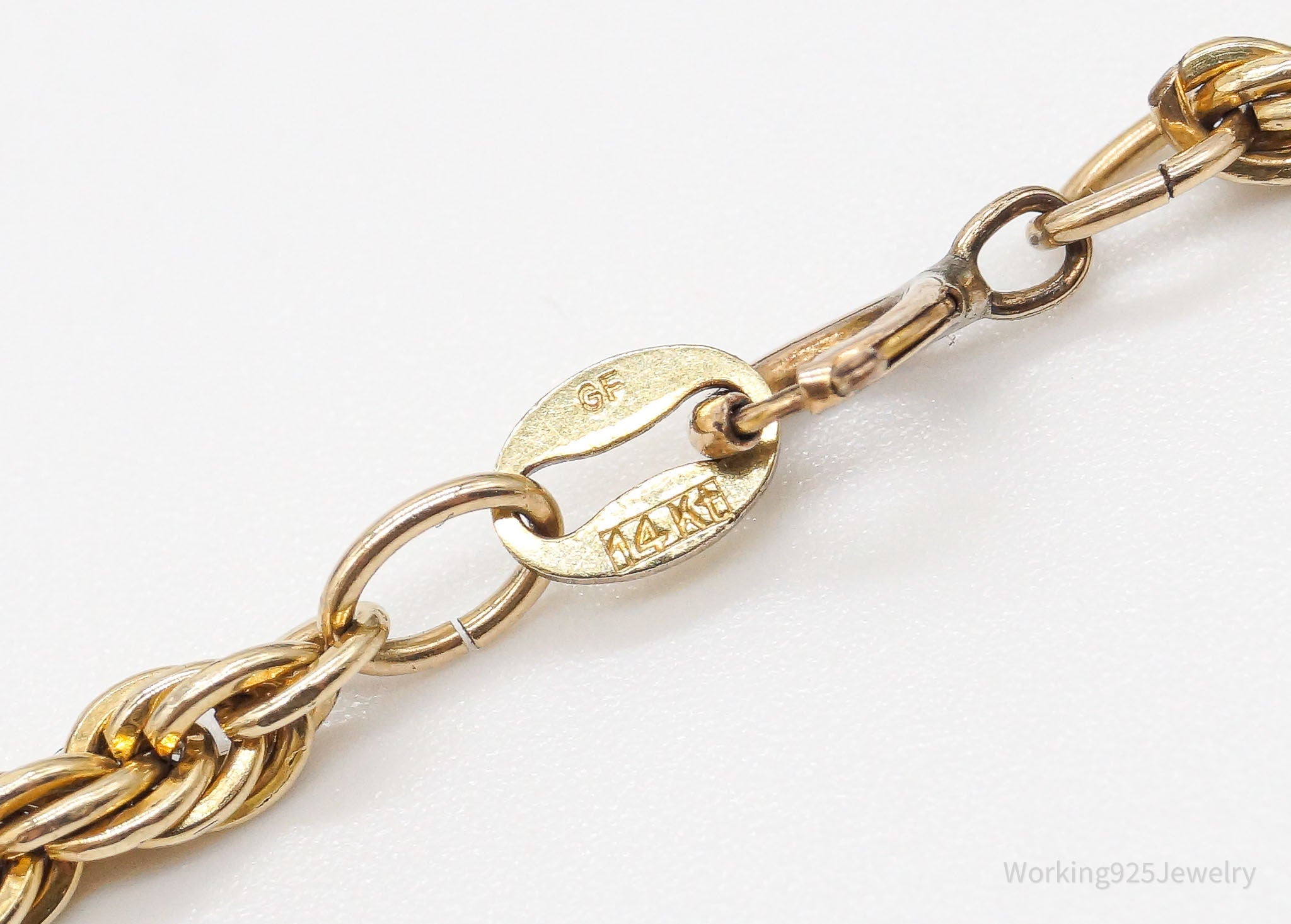 Vintage 14K Gold Filled Rope Chain Bracelet