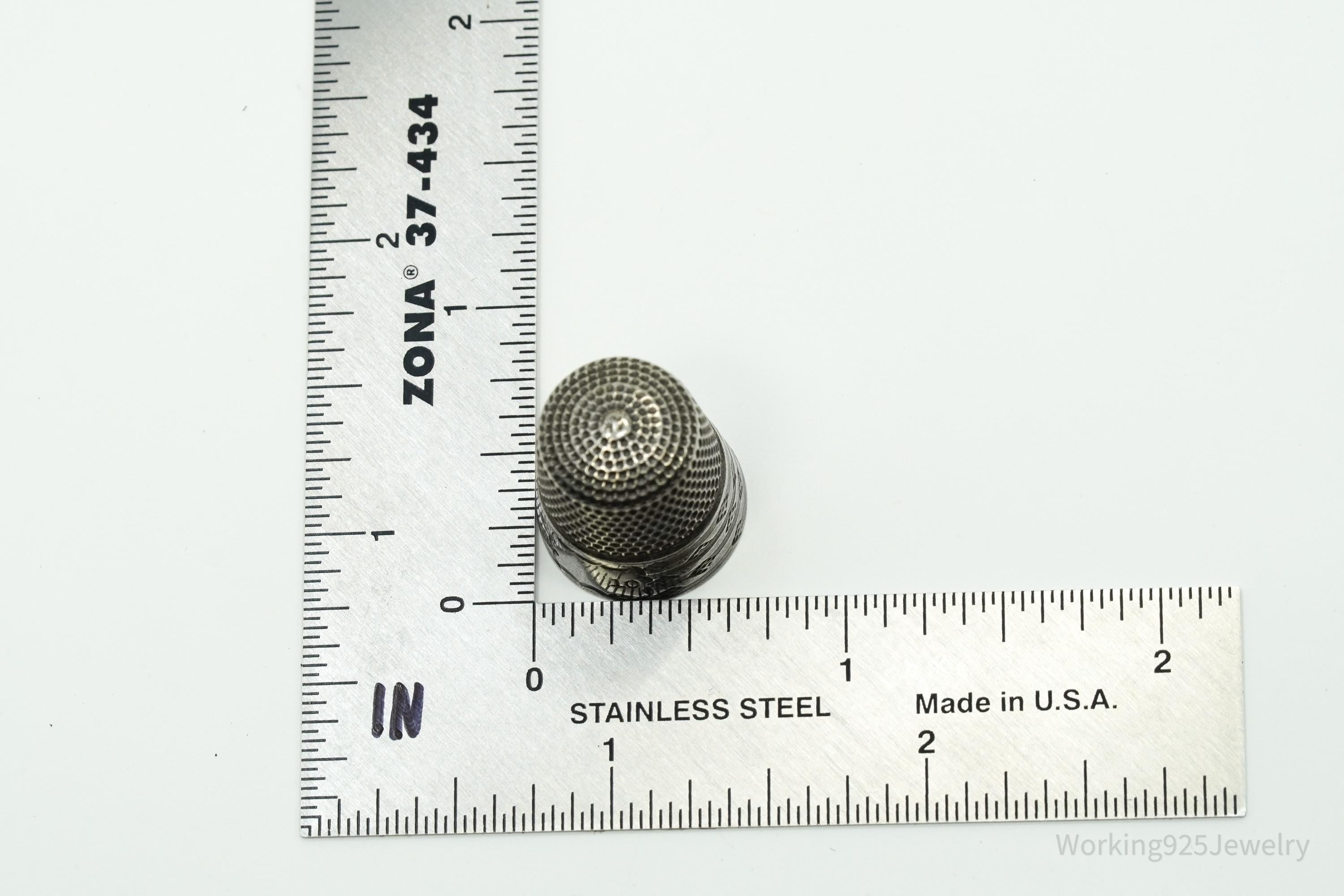 Antique Simons Bros & Co Dome Sterling Silver Thimble Size 10