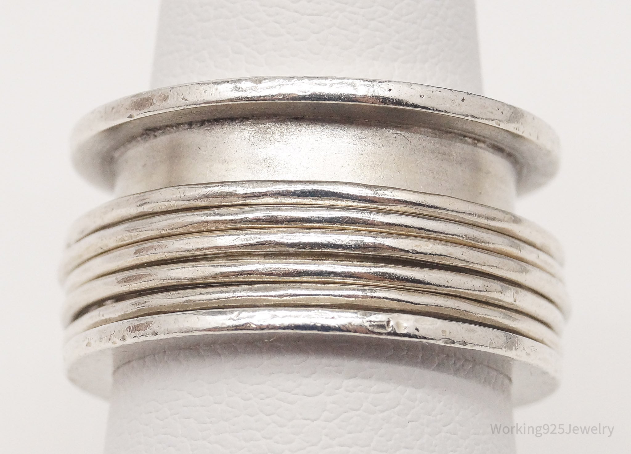 RARE Vintage Mid Century Hans Hansen Modernist Sterling Silver Ring SZ 6.75