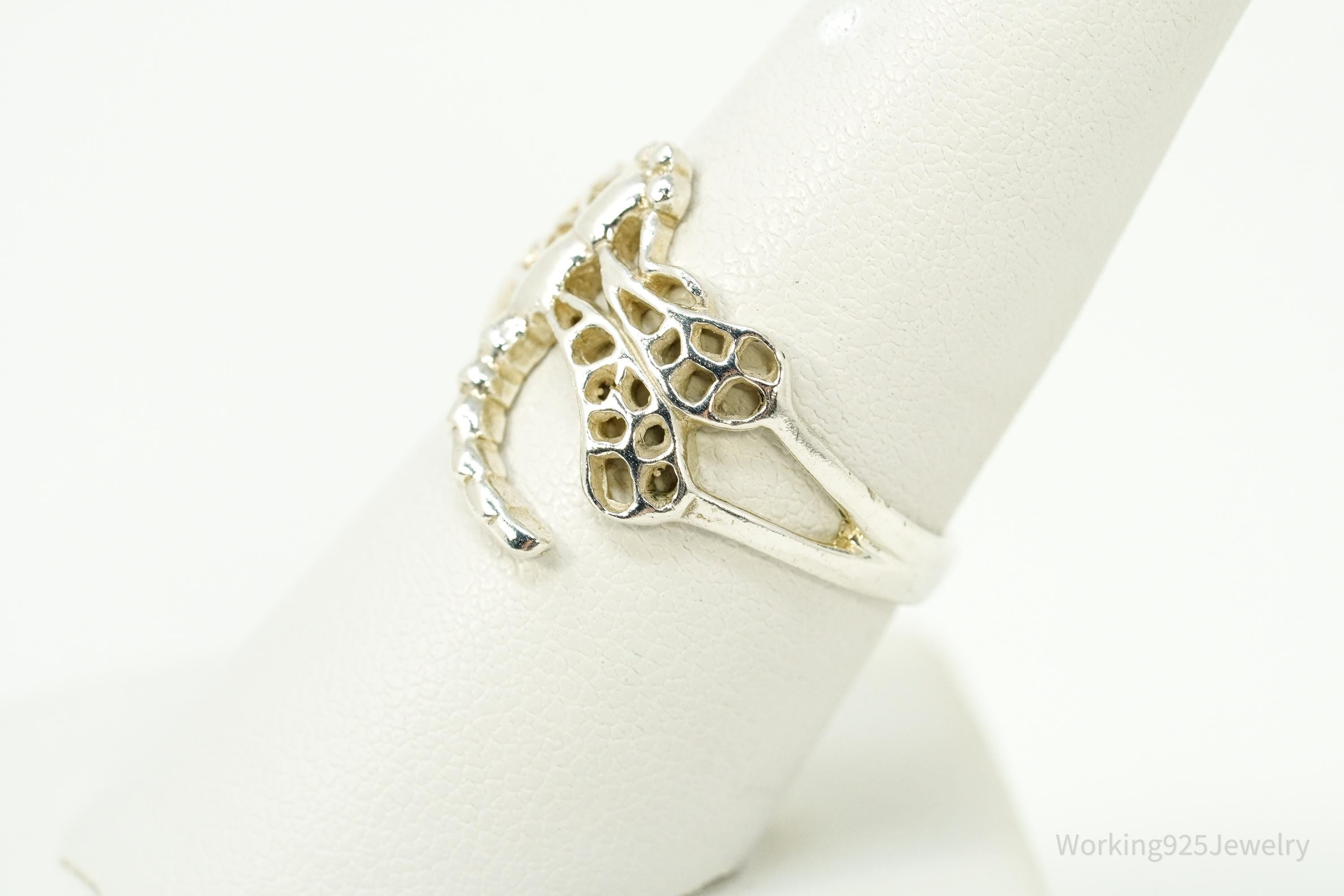 Vintage Dragonfly Sterling Silver Ring - Size 8