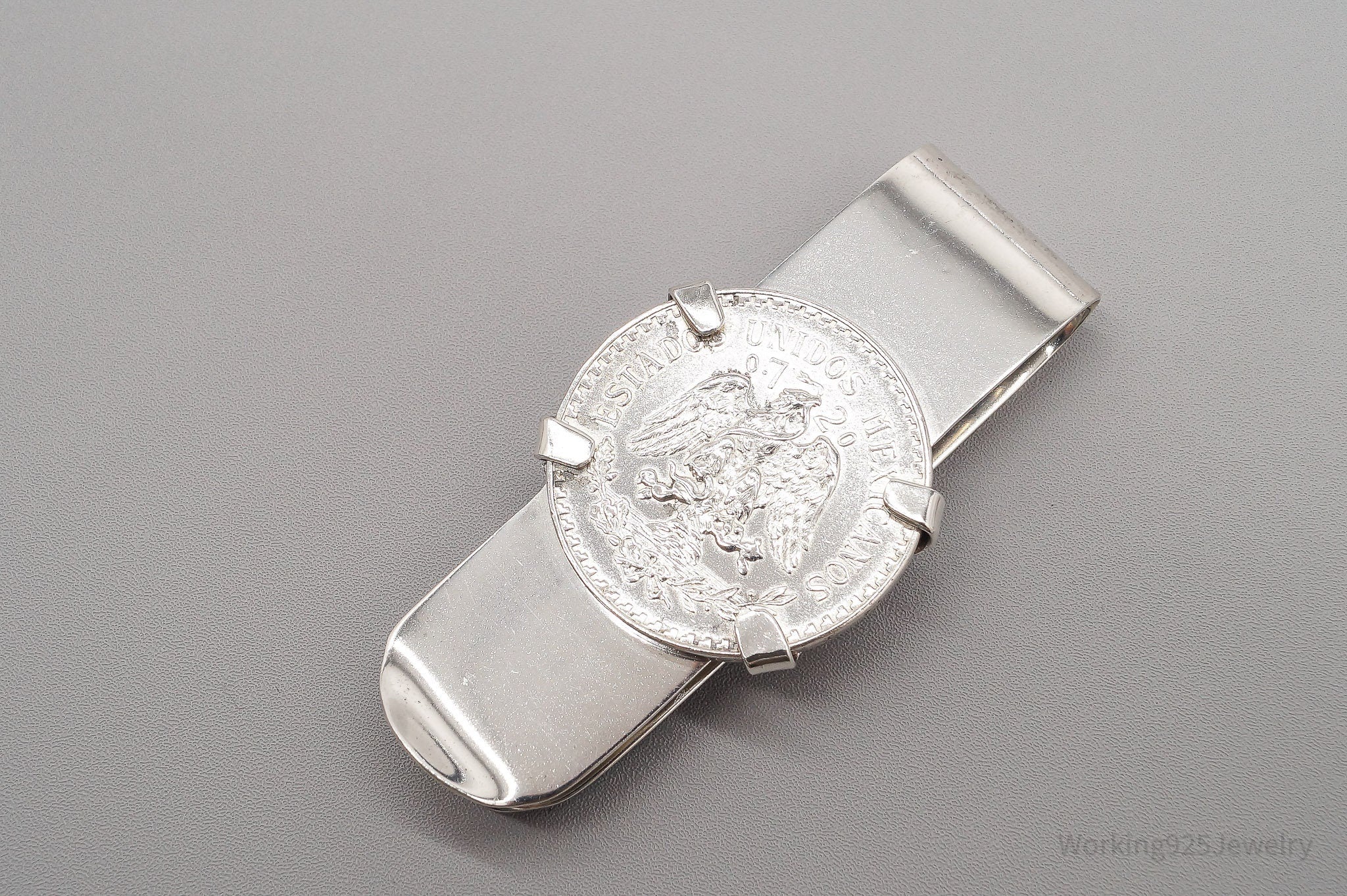 Vintage Maciel ESTADOS UNIDOS MEXICANOS 20 Centavos Silver Coin Money Clip