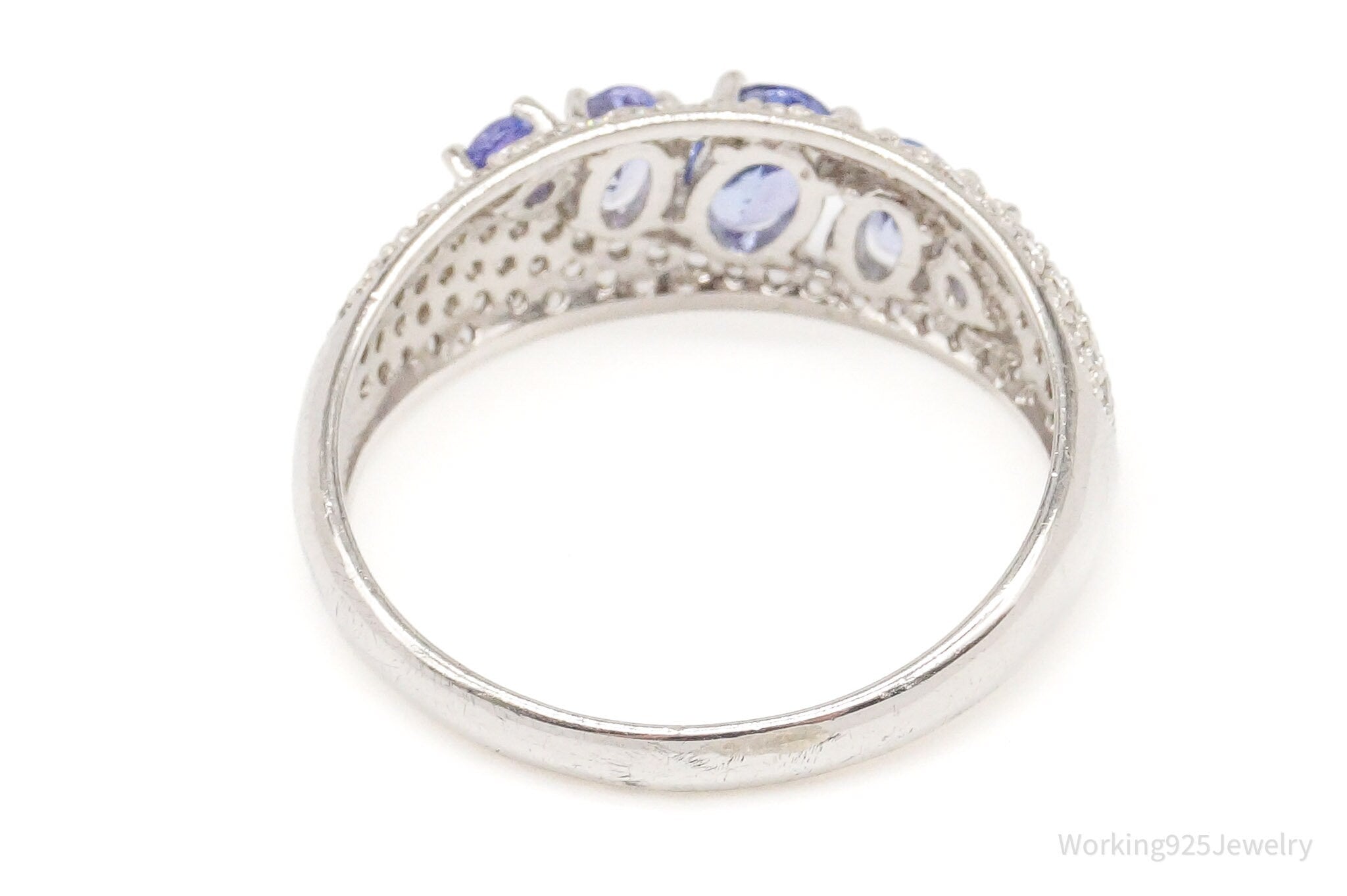 Designer Stauer Tanzanite & White Zircon Sterling Silver - Ring 10