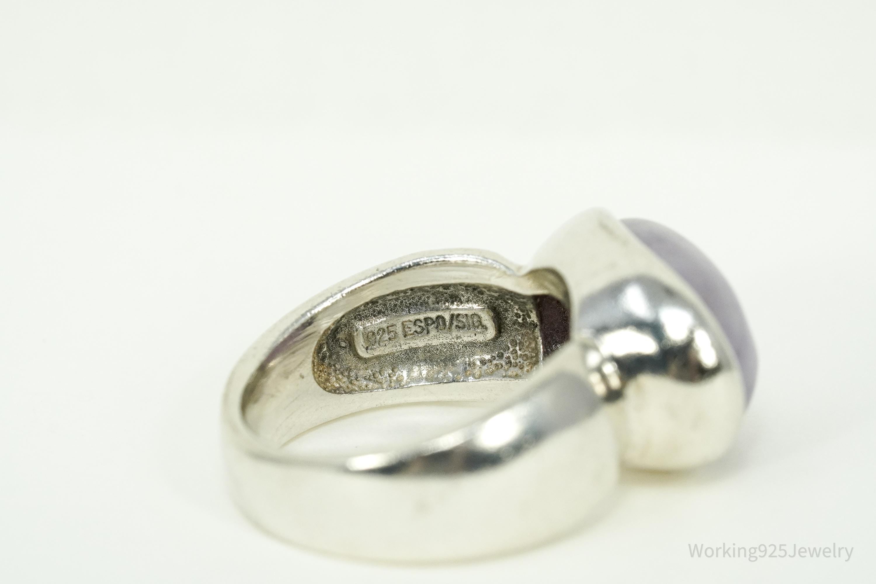 Vintage Joseph Esposito Espo Amethyst Sterling Silver Ring Size 8