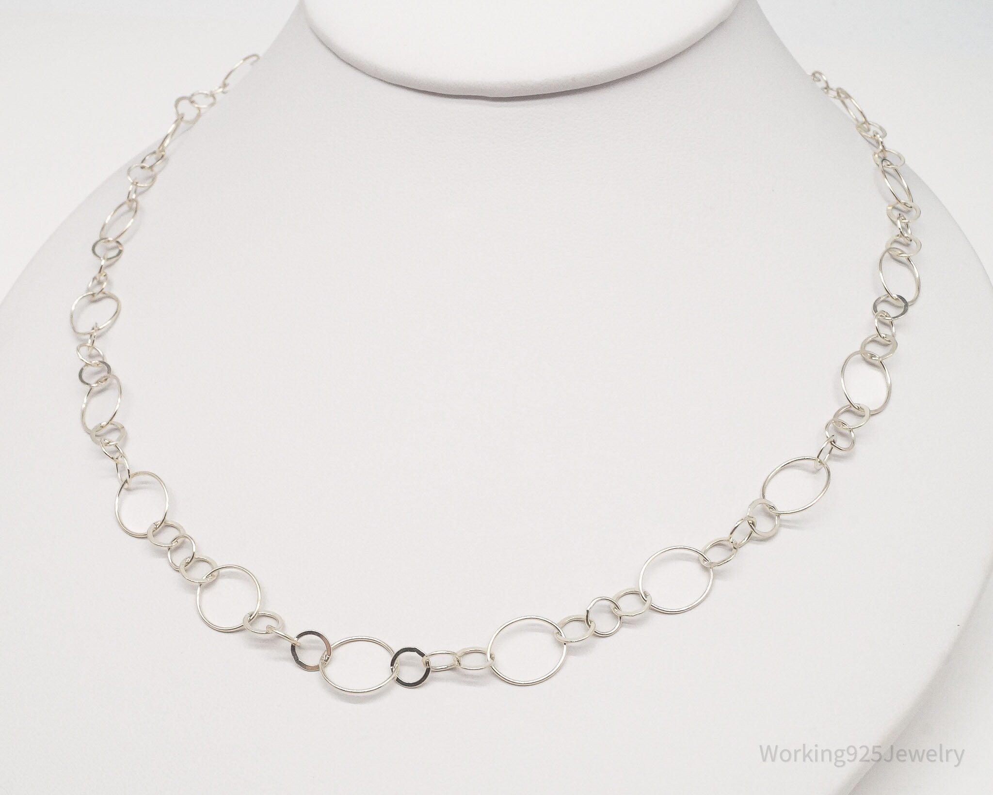 Long Vintage Italian Sterling Silver Chain Necklace 18"