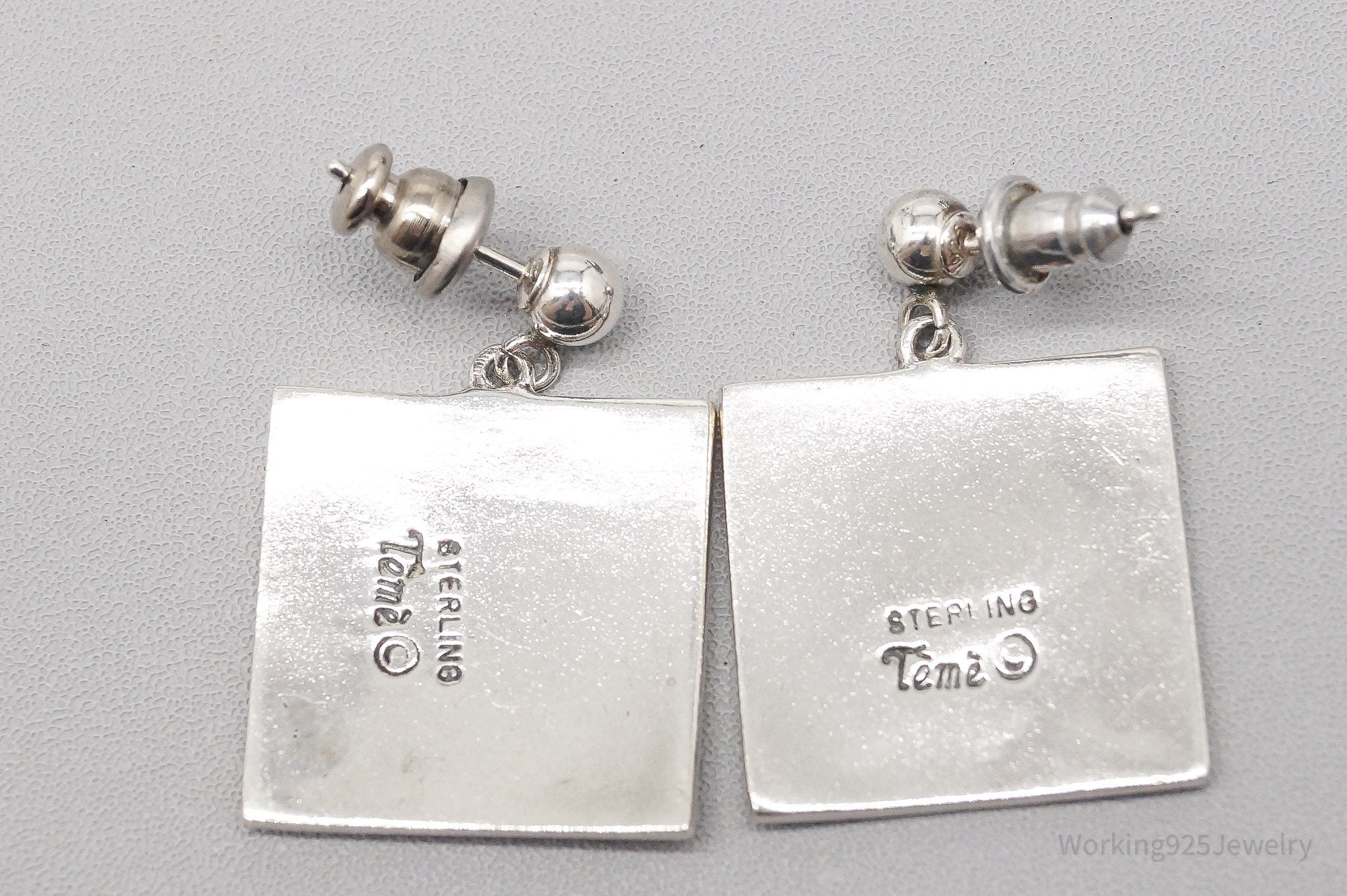 Vintage Native America Teme Sterling Silver Earrings