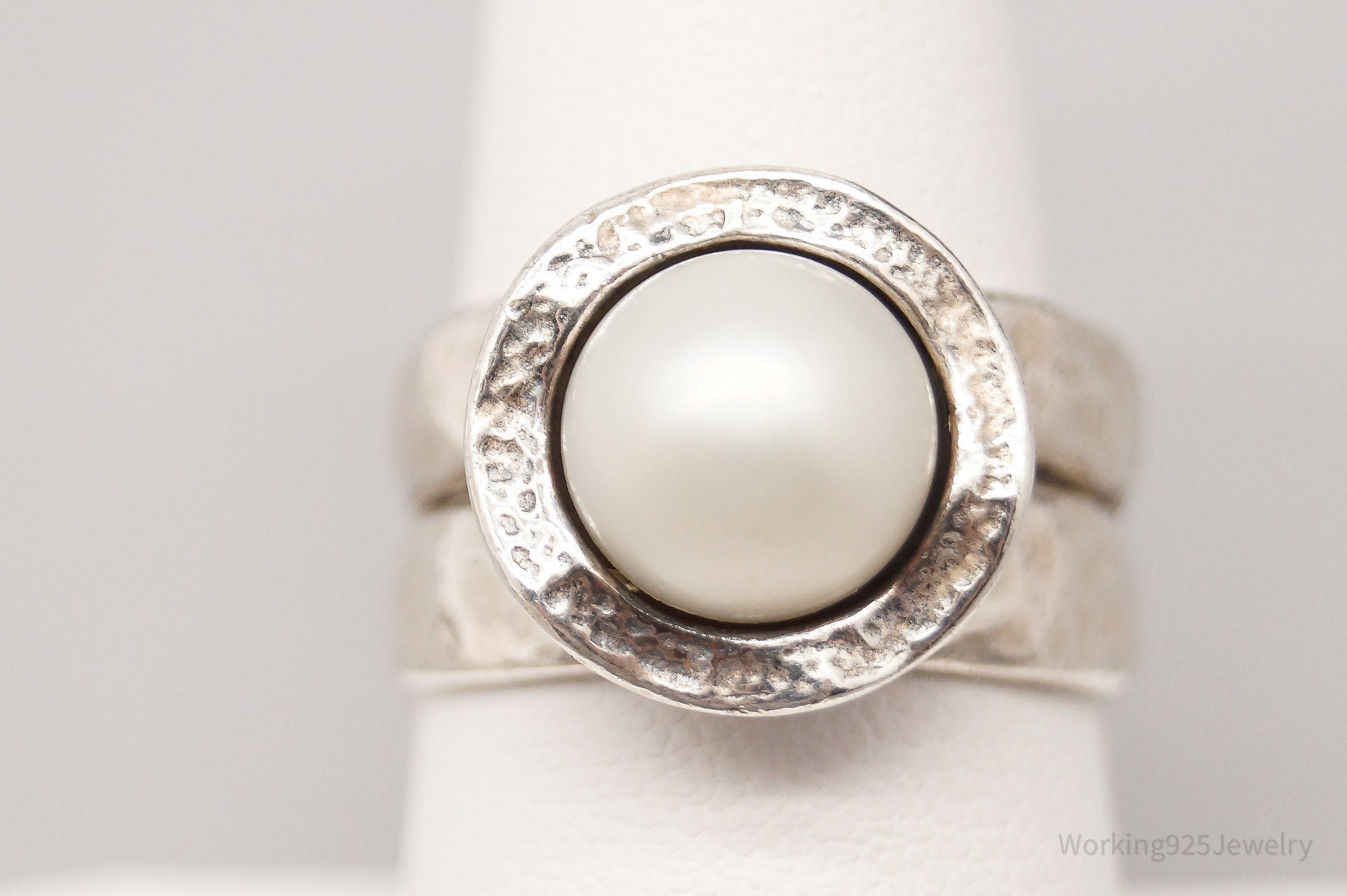 Vintage Shablool Didae Pearl Sterling Silver Ring - Size 8