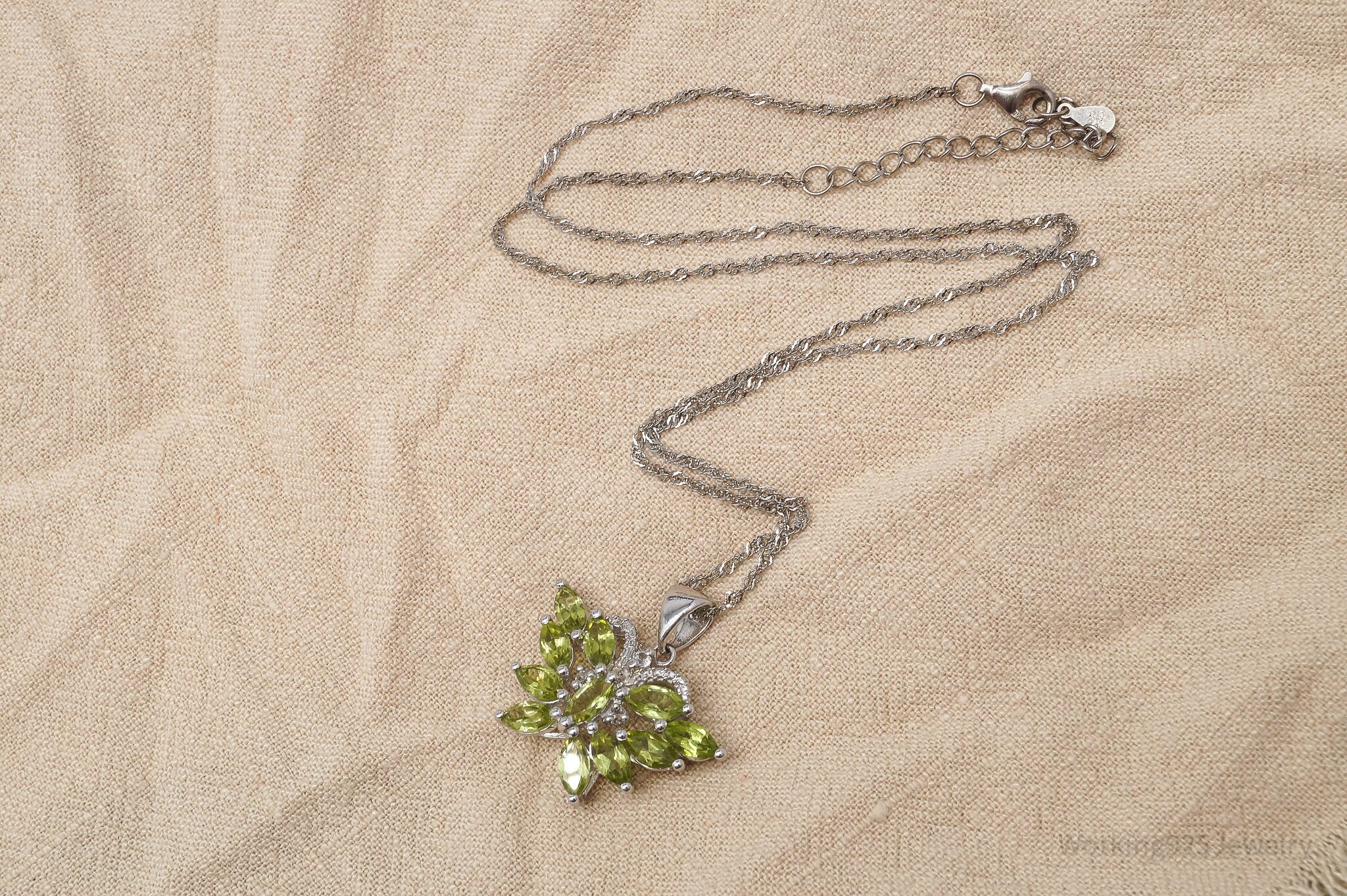 JTV's TGGC Peridot & White Topaz Butterfly Sterling Silver Necklace - 20"