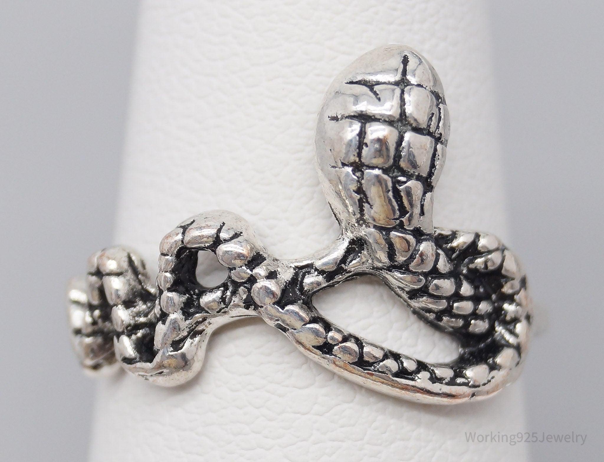 Vintage Silver Snake Ring - Size 6.5