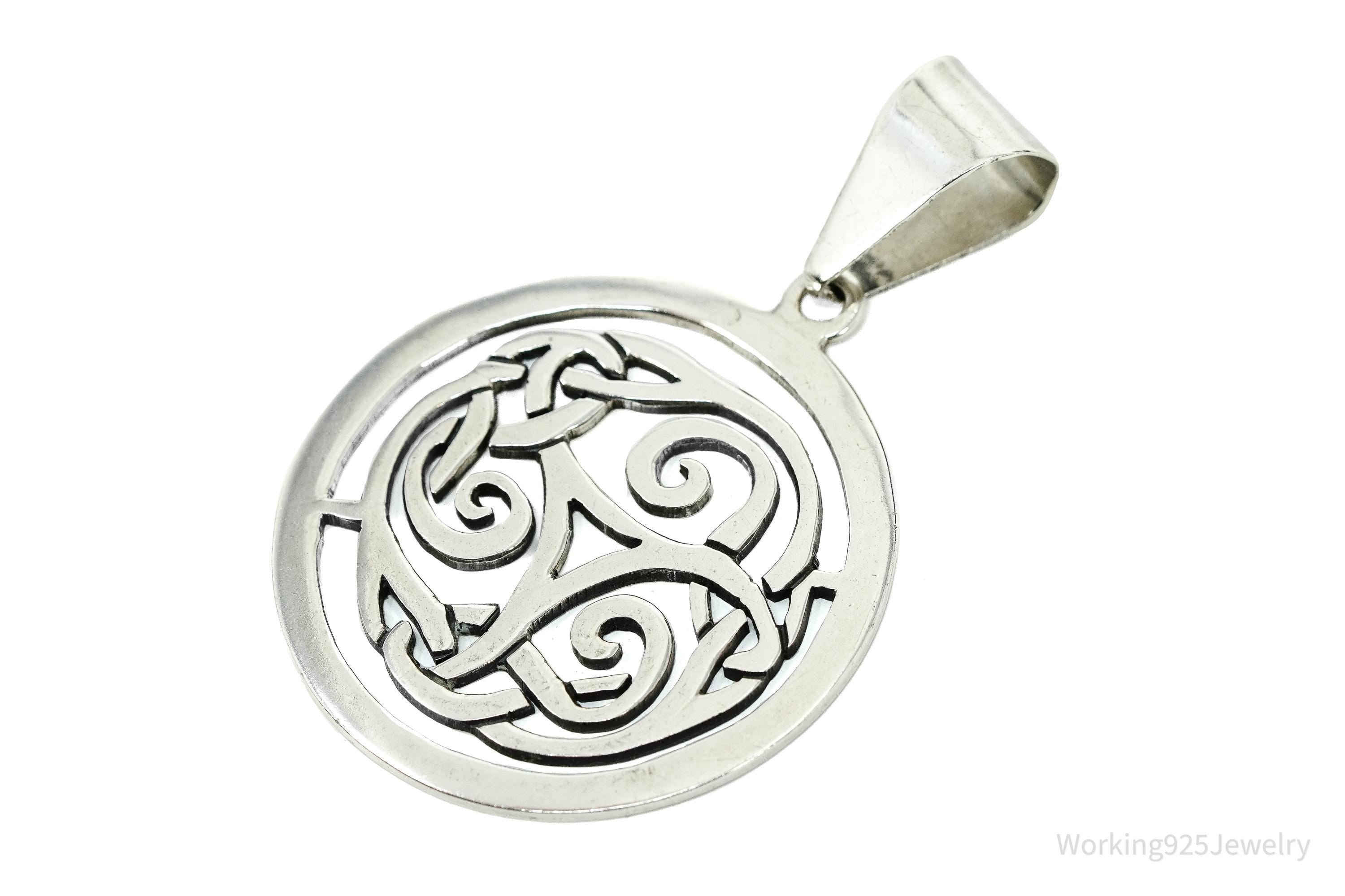 Vintage Retired Silpada Large Celtic Triskele Knot Sterling Silver Pendant