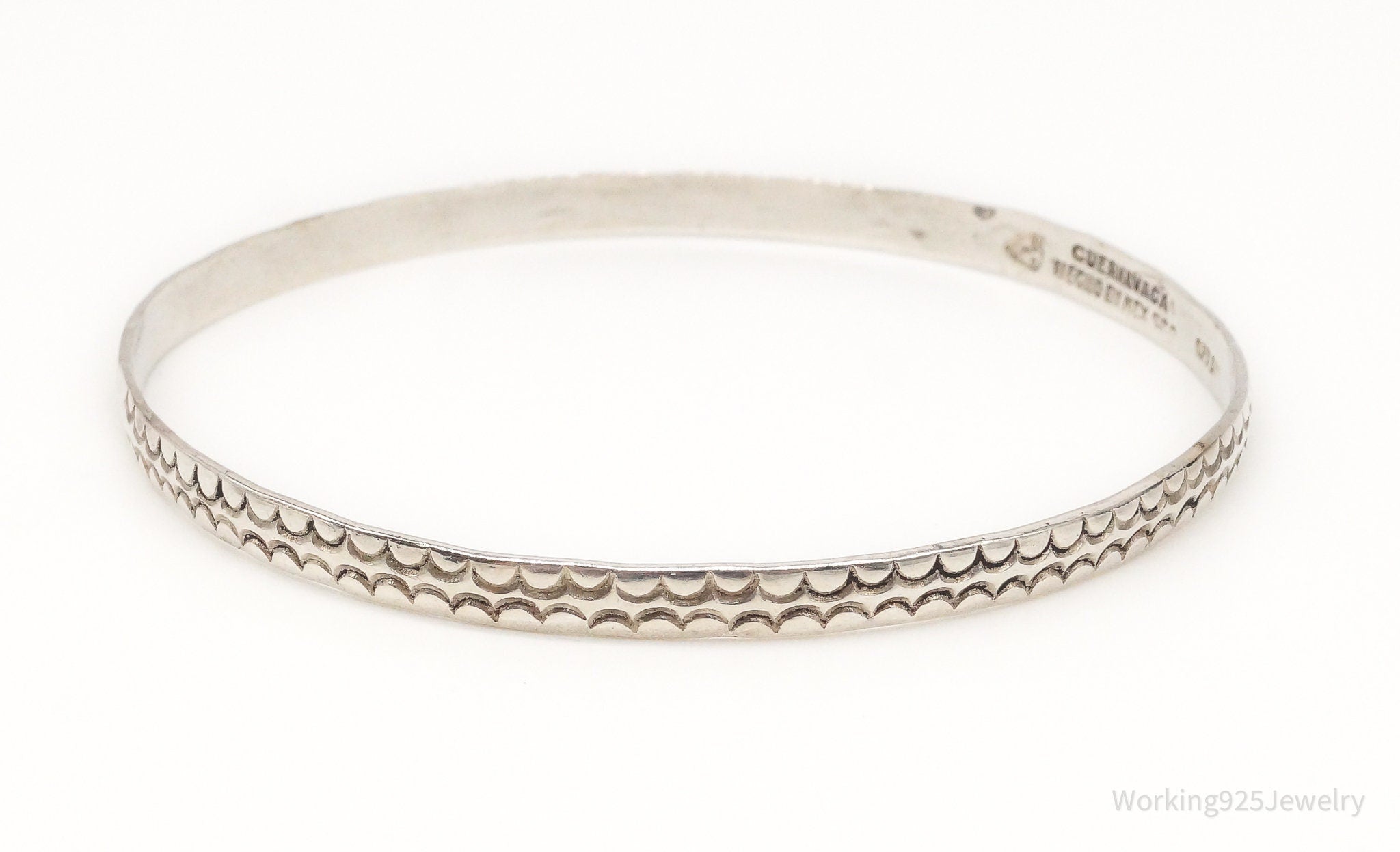 Vintage Mexico Cuernavaca Sterling Silver Bangle Bracelet