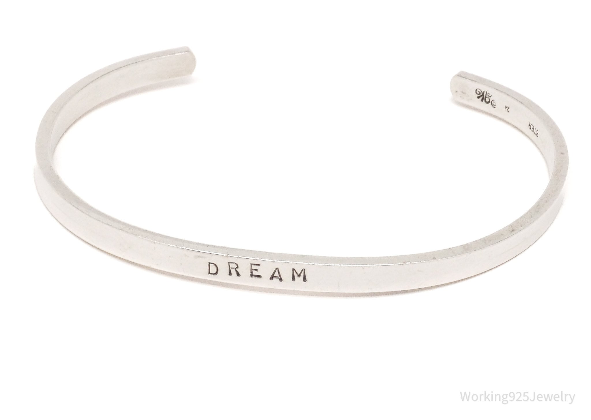 Vintage "DREAM" Sterling Silver Cuff Bracelet