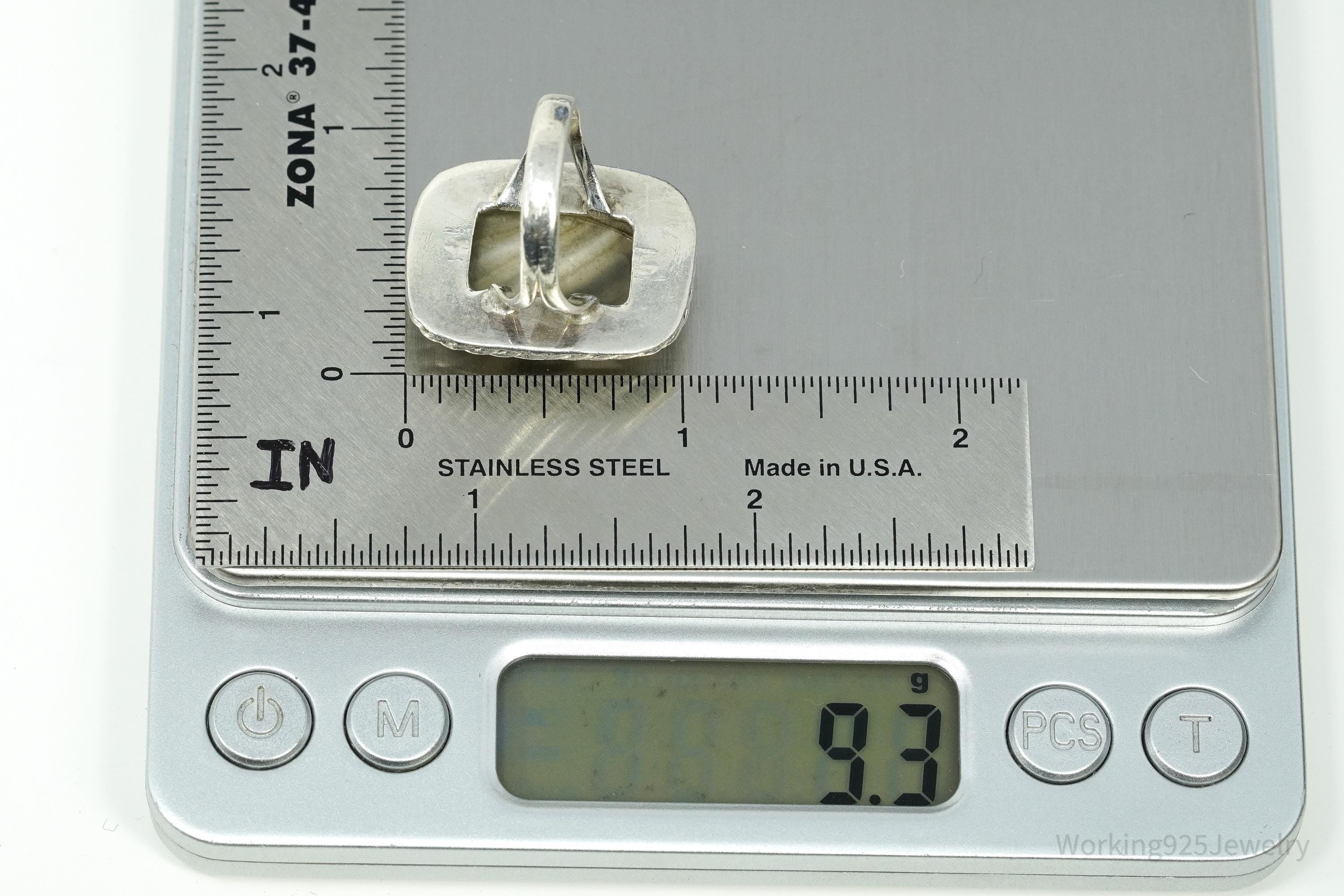 Vintage Lace Gemstone Sterling Silver Ring - Size 7