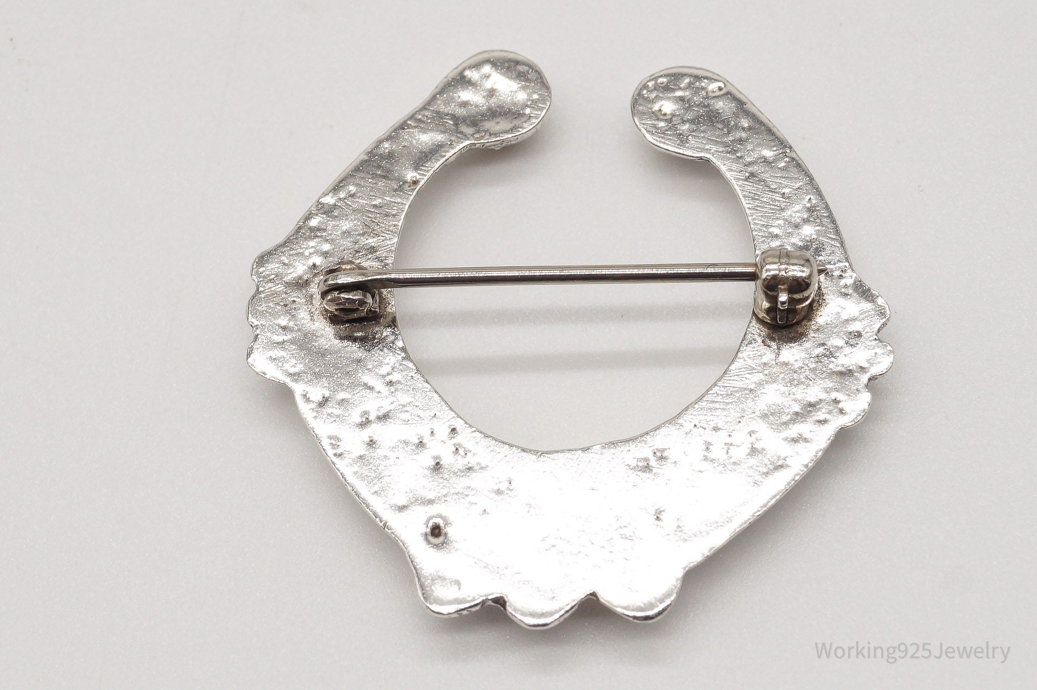 Vintage Handmade Native American Naja Silver Brooch Pin