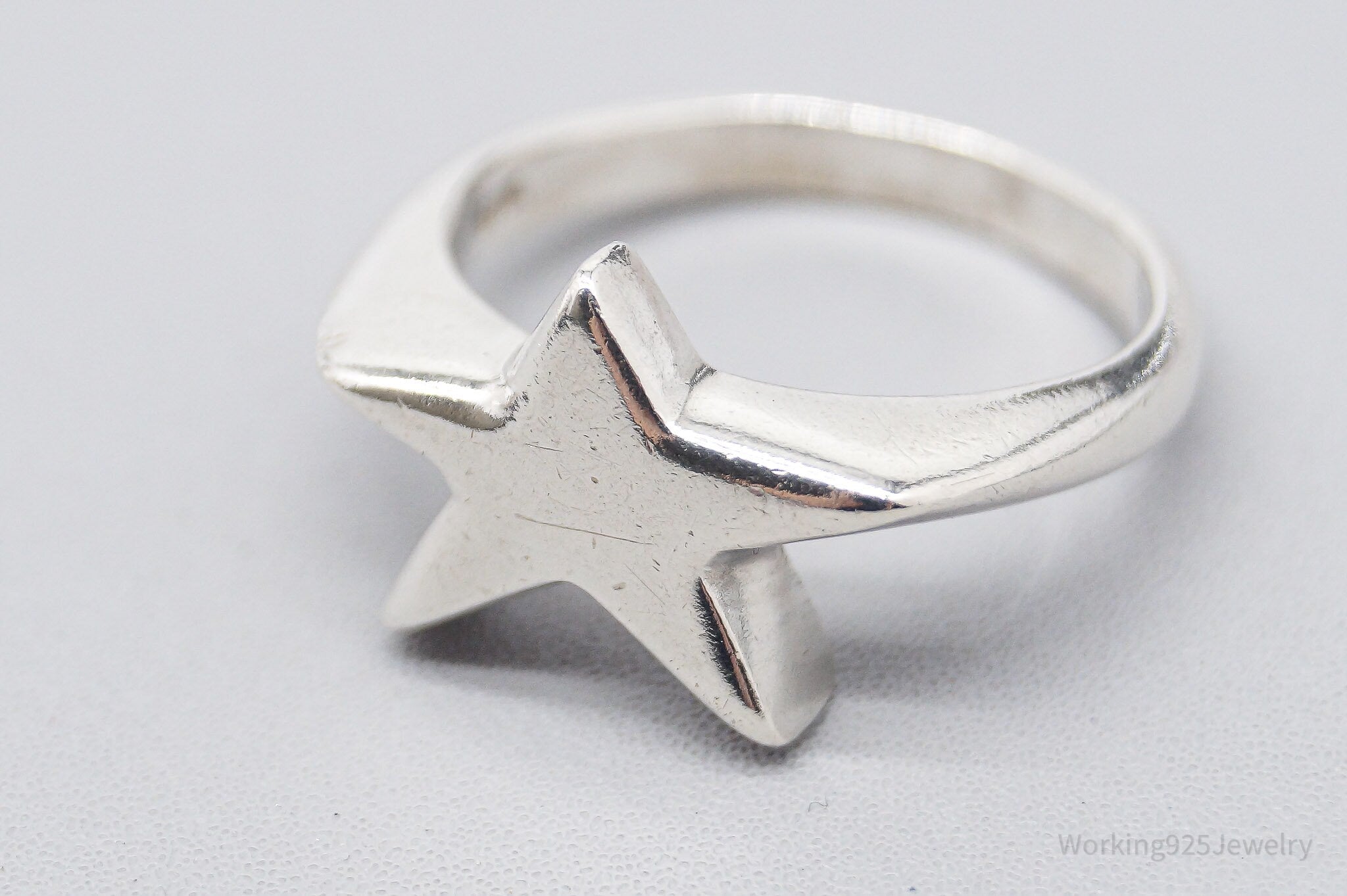 Vintage Star Sterling Silver Ring - Size 8