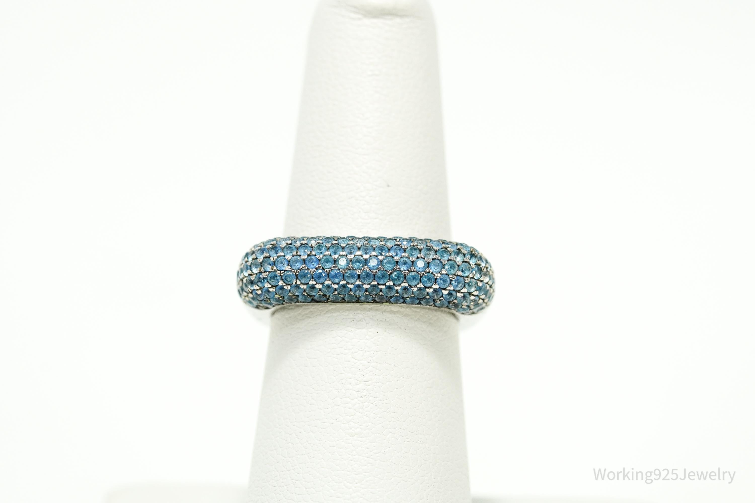 Vintage Blue Topaz Sterling Silver Ring - Size 6.25