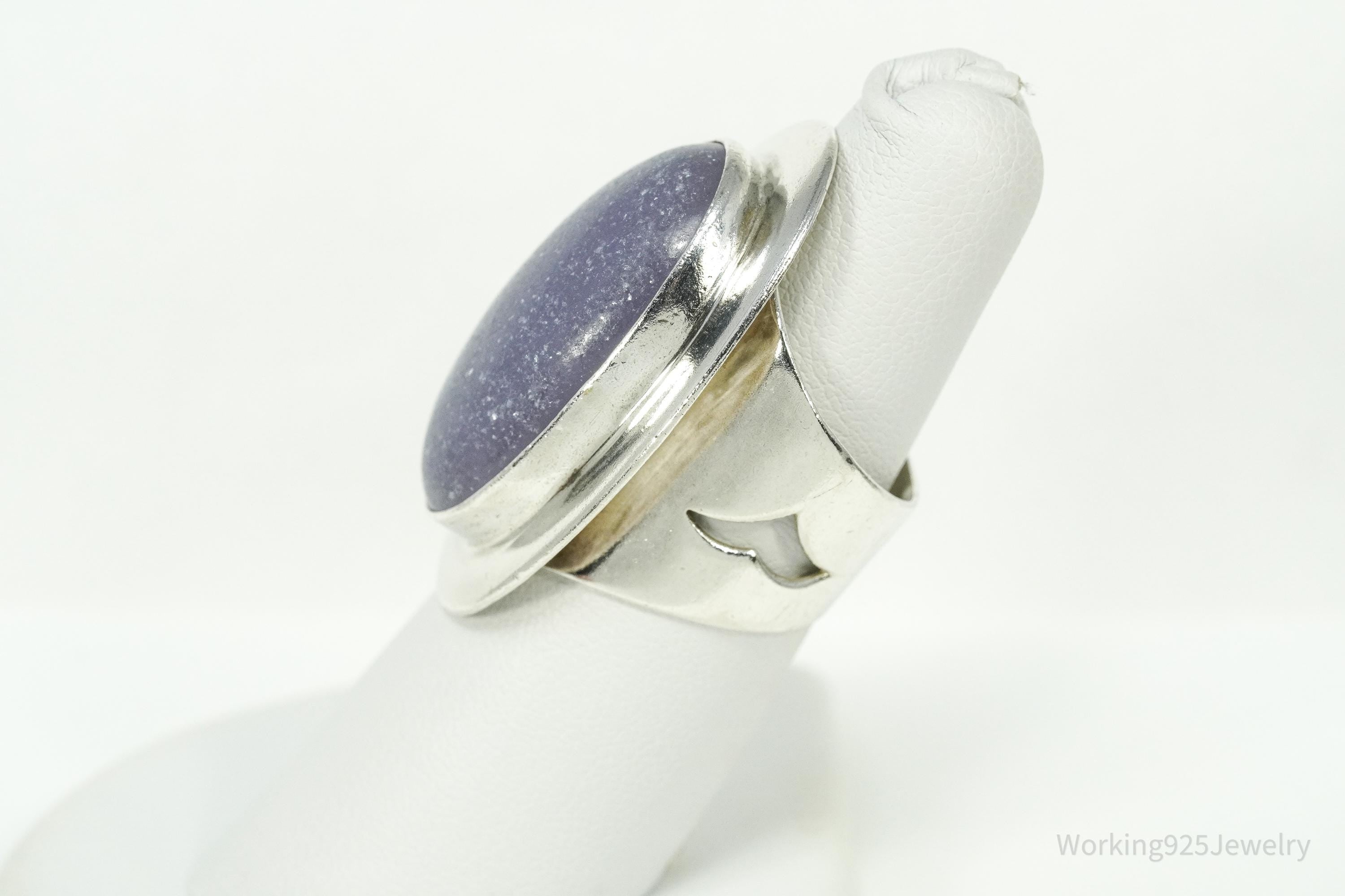 Vintage Desert Rose Trading Co Purple Jade Sterling Silver Ring Size 7