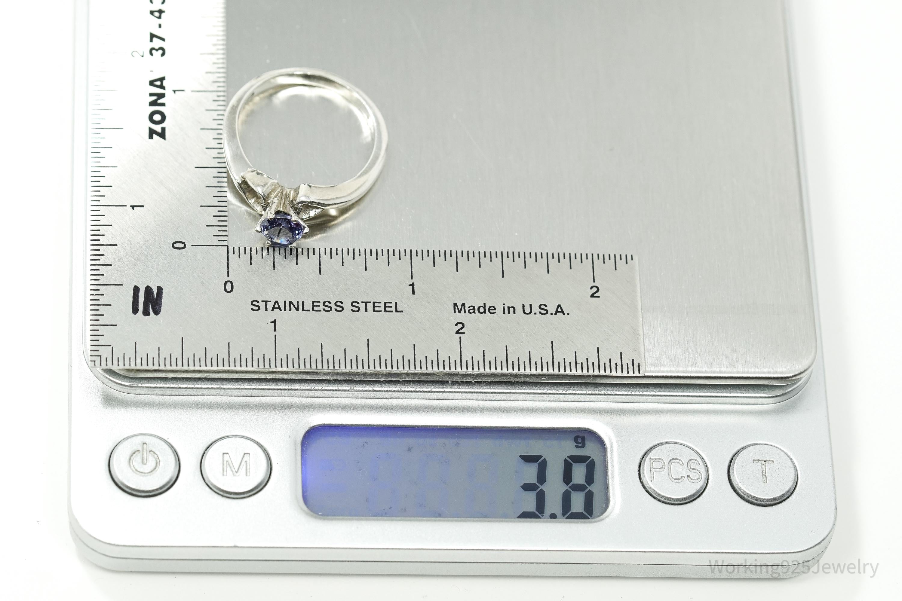 Vintage Tanzanite Sterling Silver Ring - Size 9.25