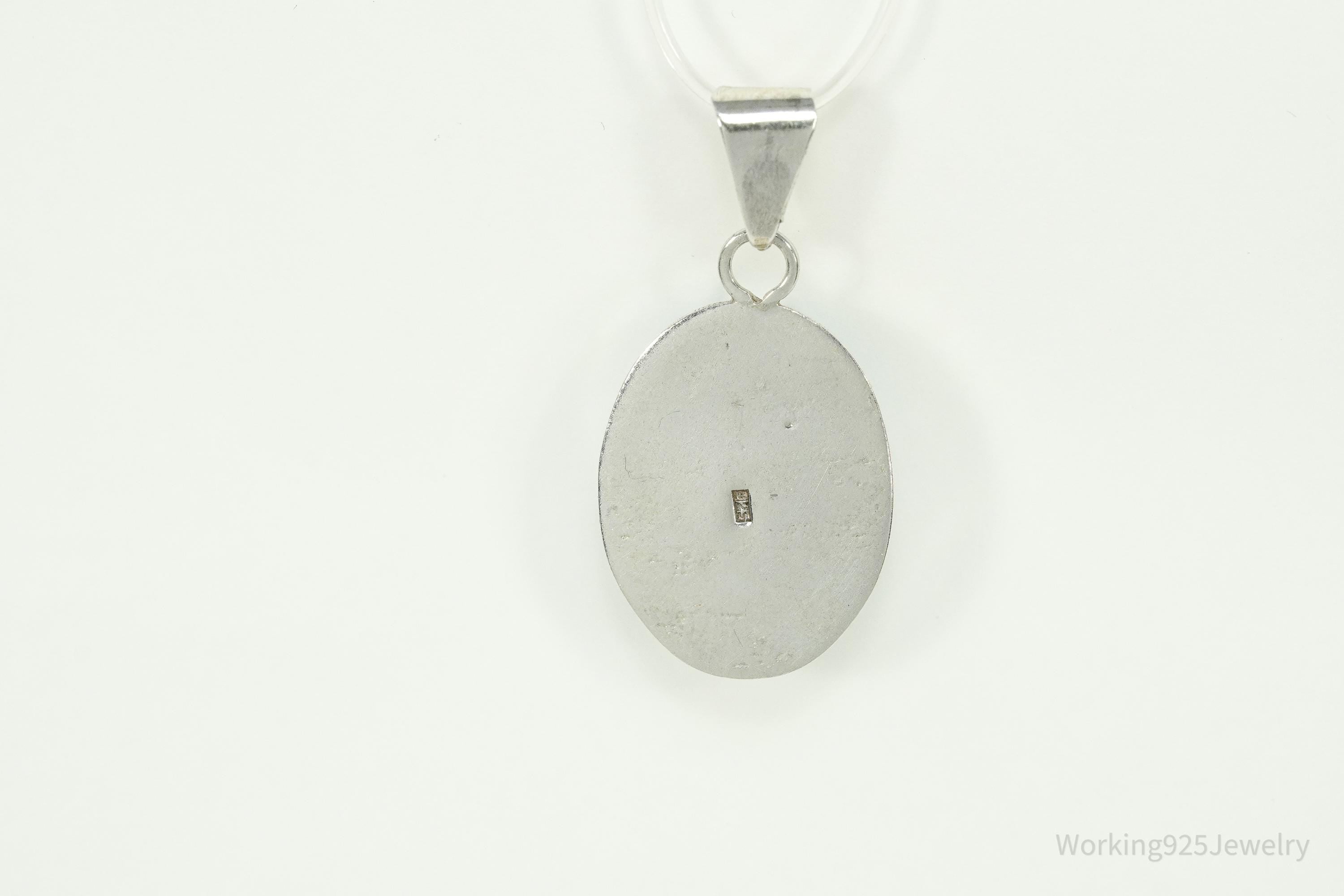 Vintage Blue Larimar Sterling Silver Necklace Pendant