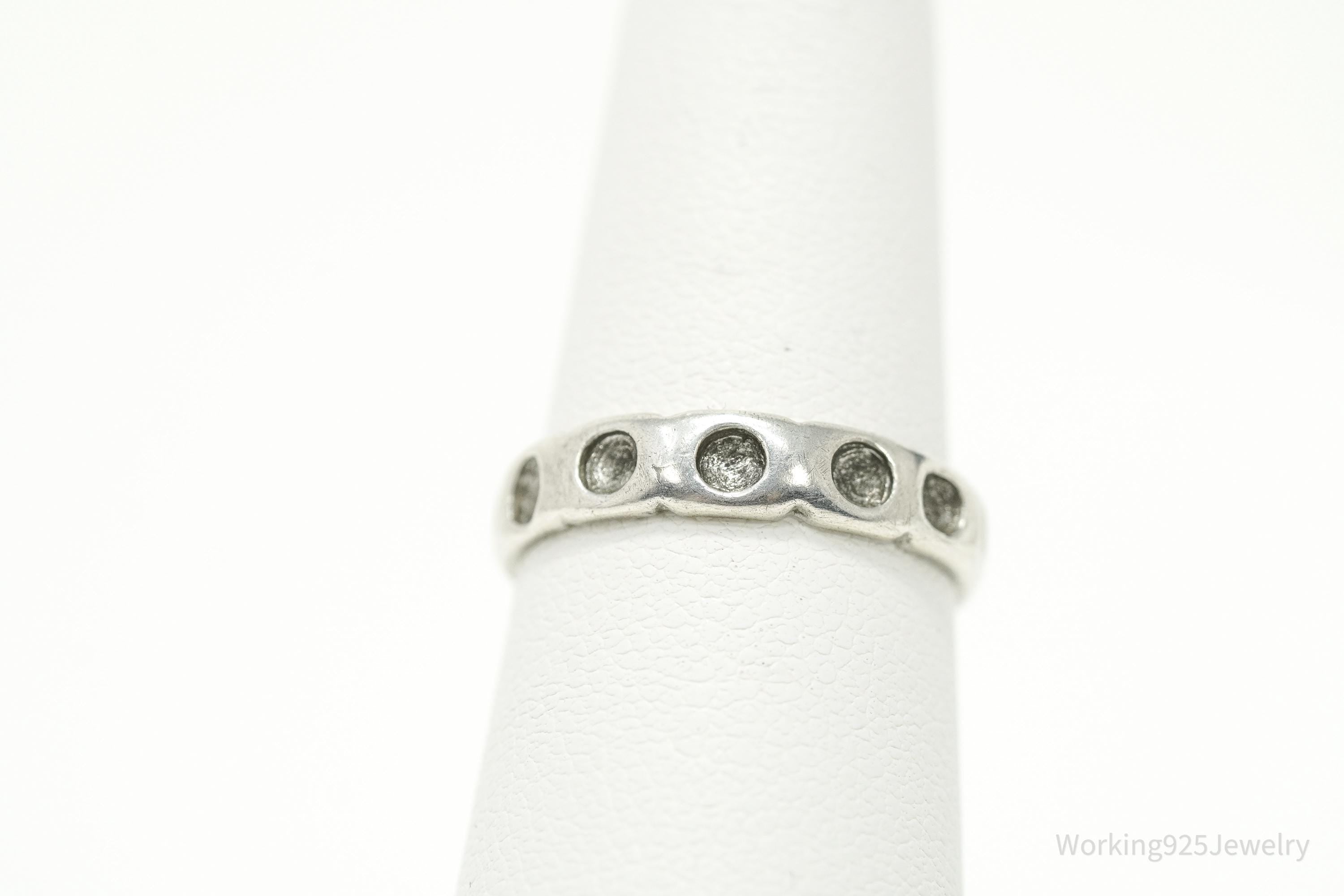 Antique Silver Band Ring - Size 5