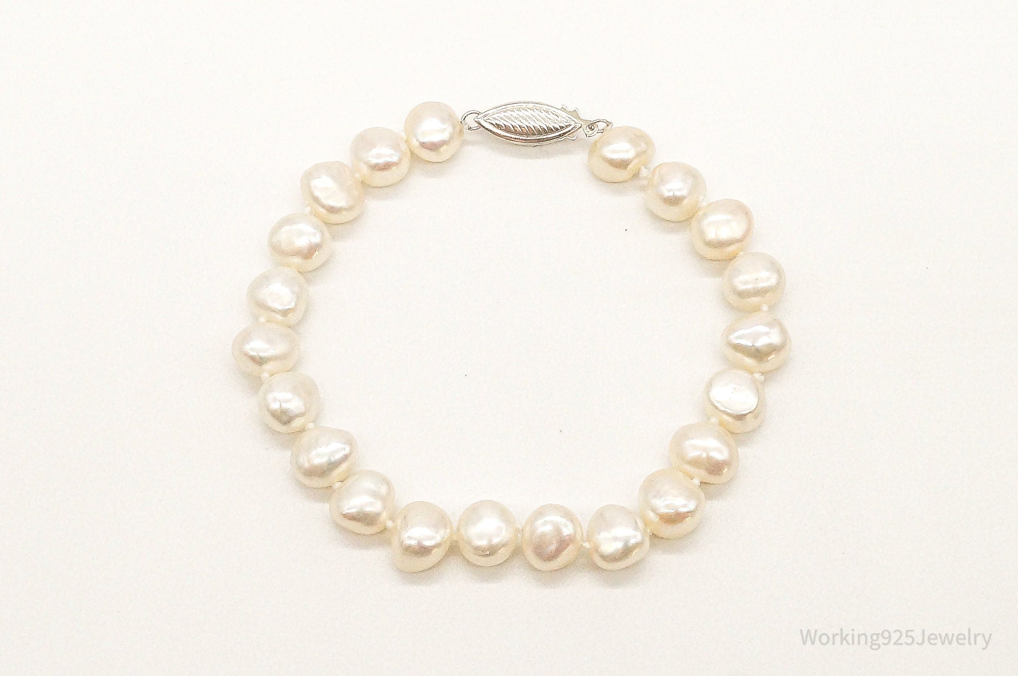 Vintage Pearl Sterling Silver Bracelet