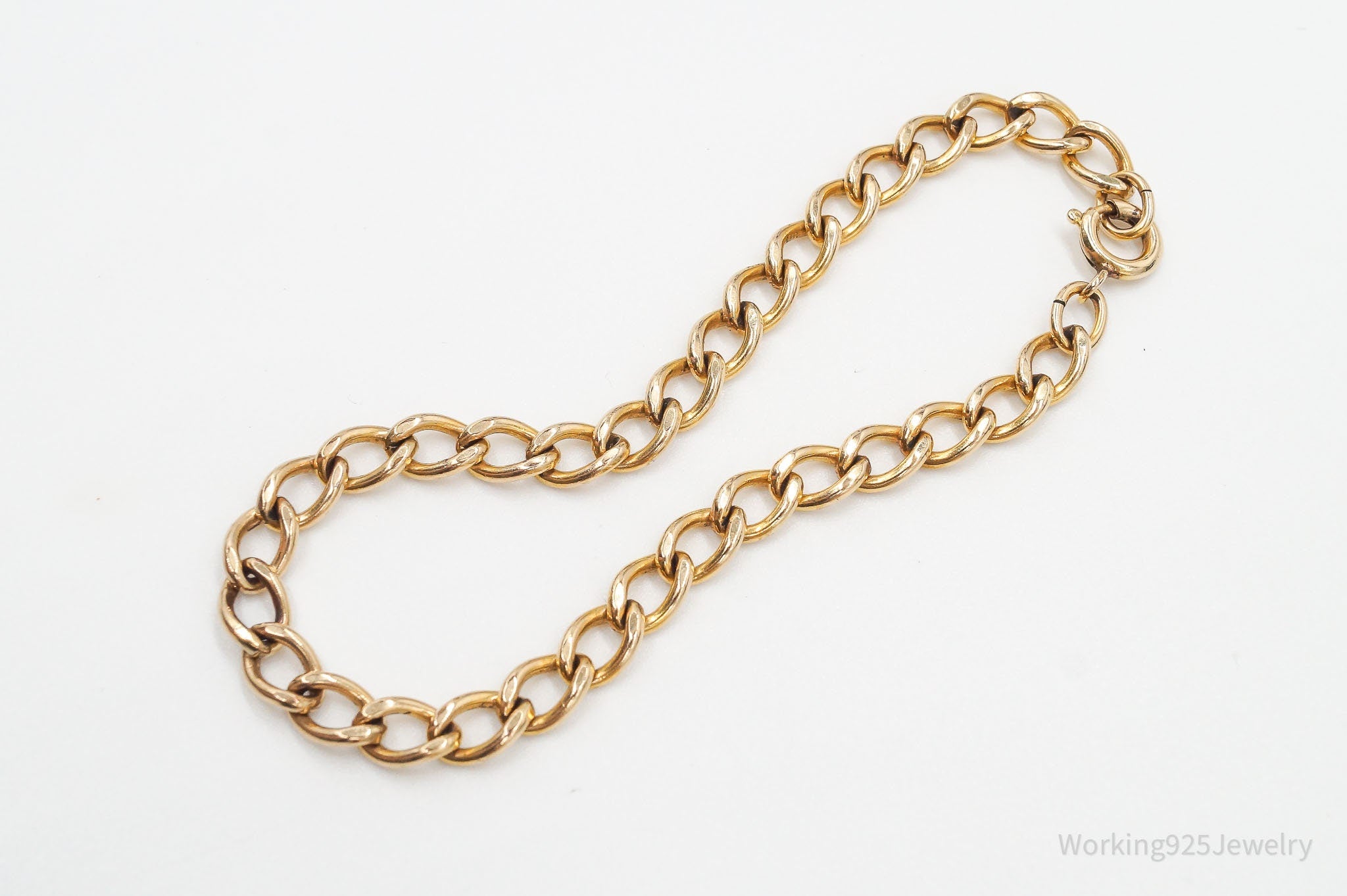 Vintage Retro 1950s 1/20 12K Gold Filled Curb Links Bracelet