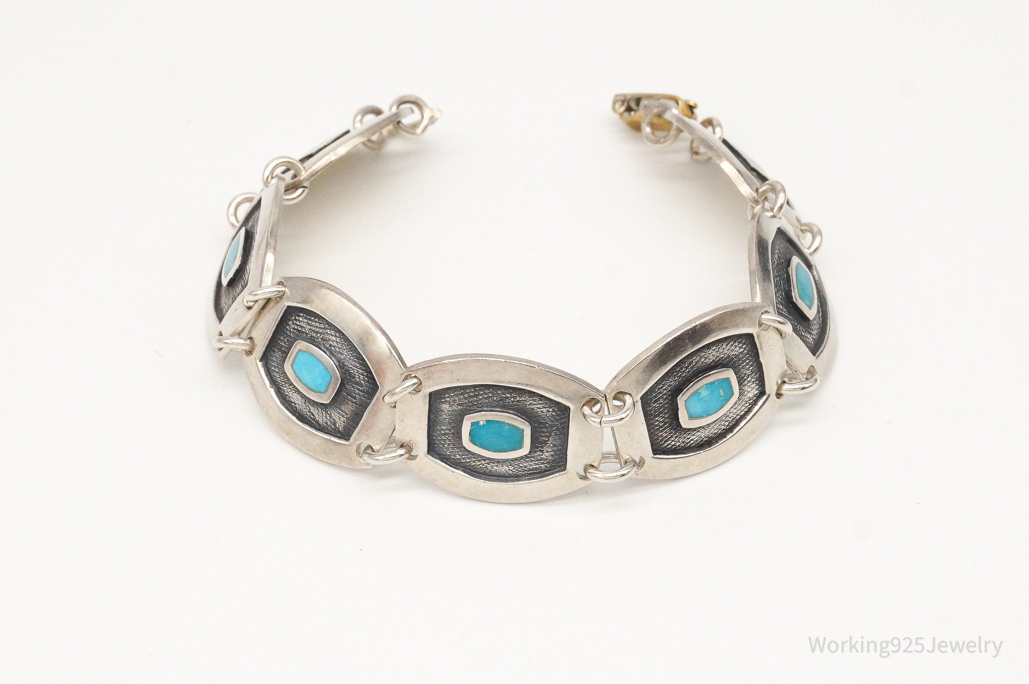 Vintage Native American Turquoise Silver Bracelet