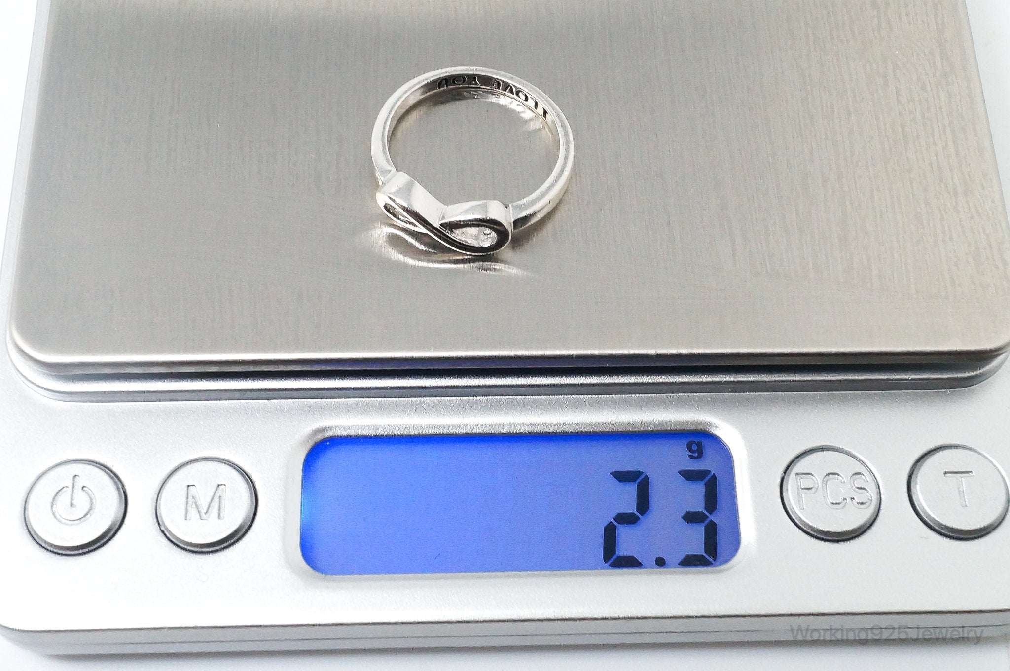 Vintage "I Love You" Infinity Sterling Silver Ring - SZ 7