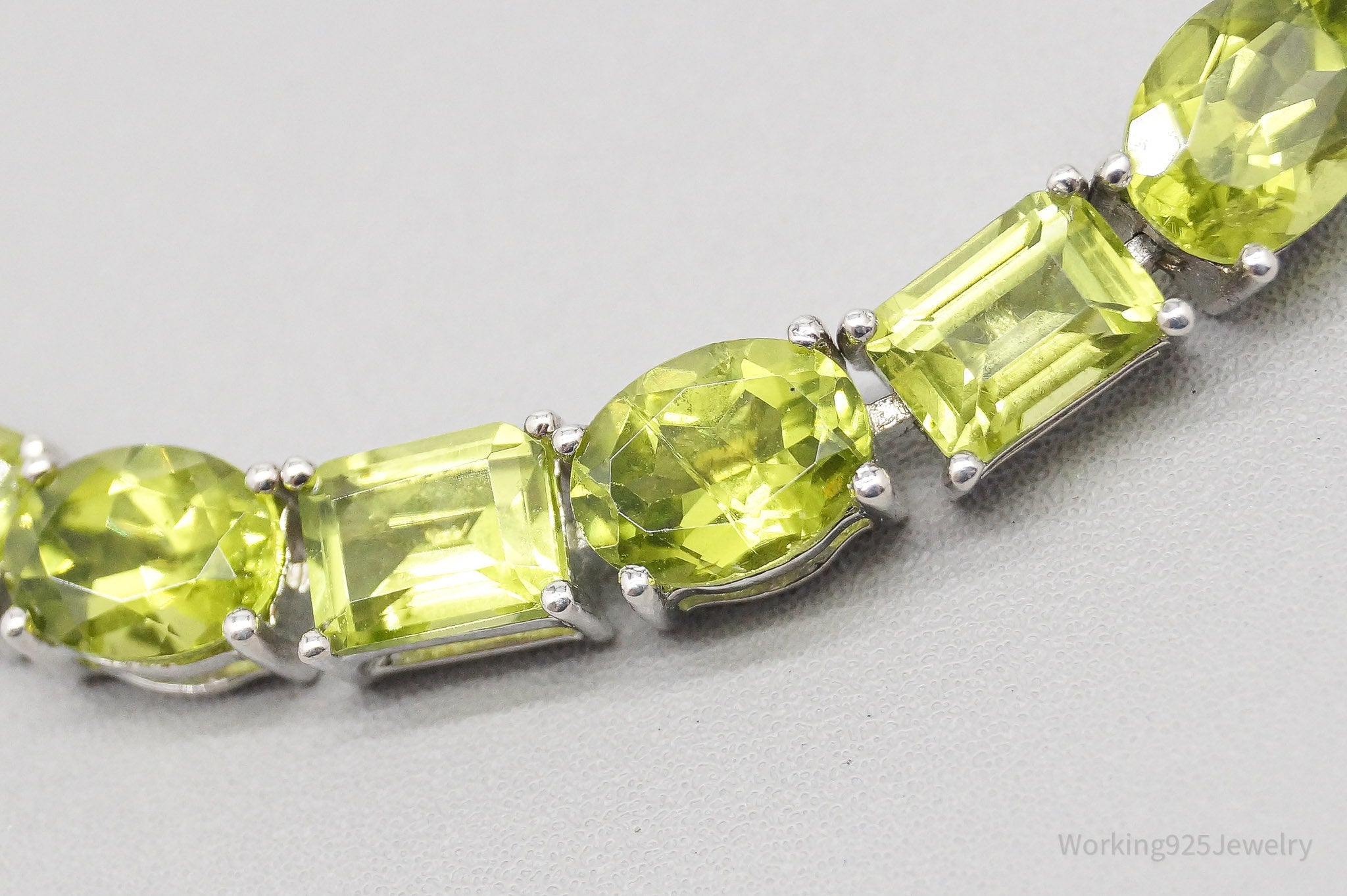 QVC HT Green Peridot Sterling Silver Bracelet - 8.25"