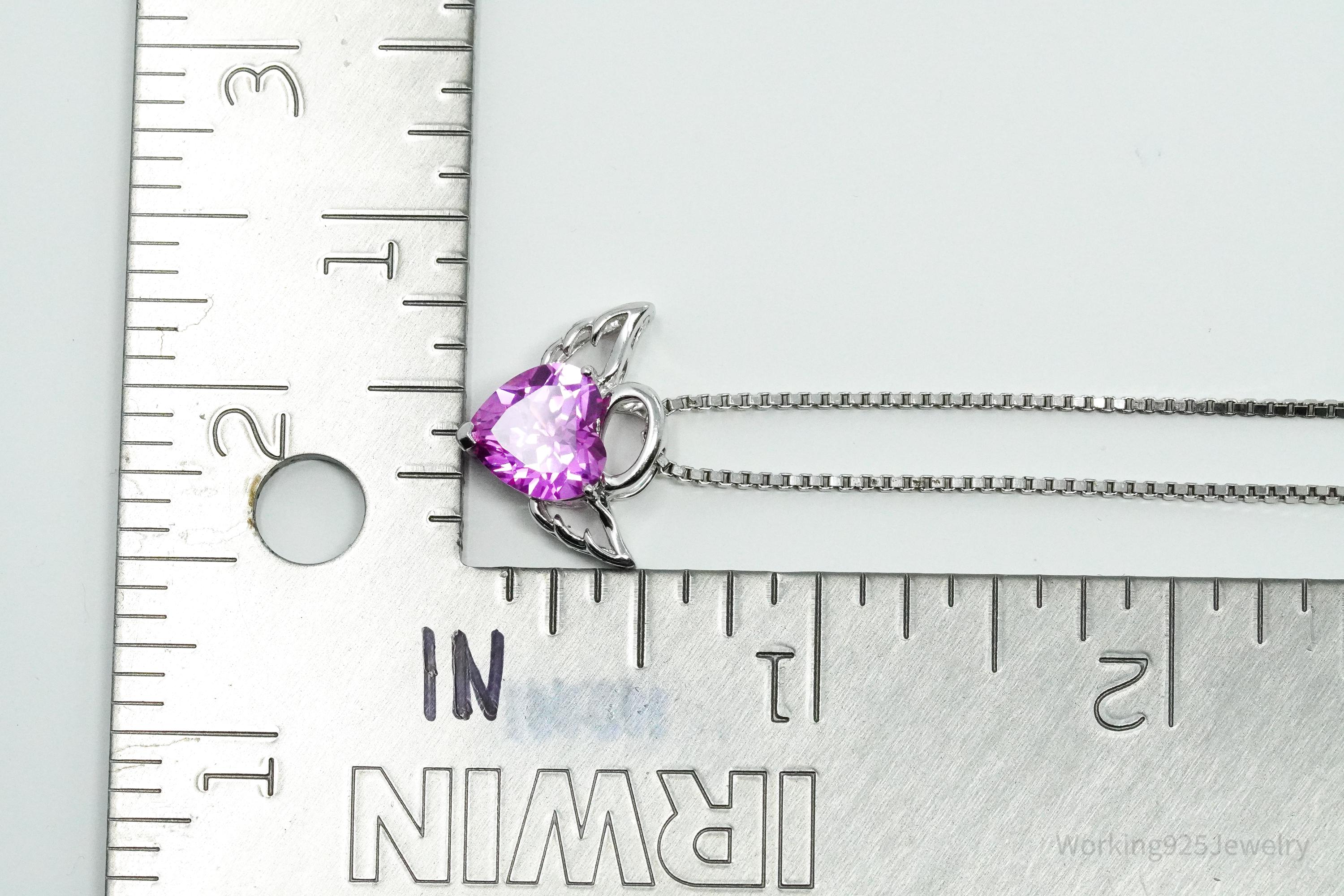 Alwand Vahan Pink Sapphire 14K White Gold Over Sterling Silver Pendant Necklace 18"