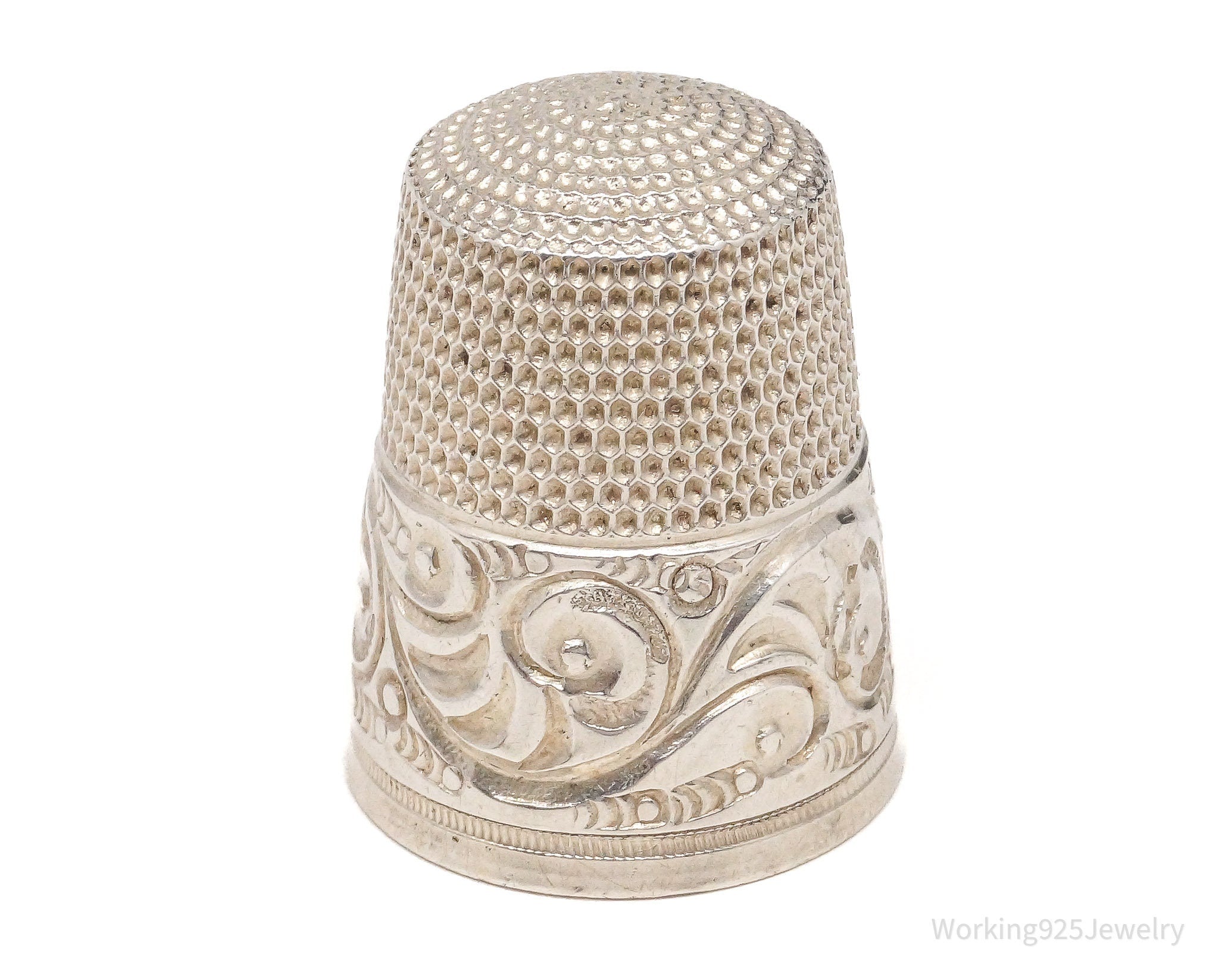 Antique Simons Bros & Co Sterling Silver Thimble Size 10