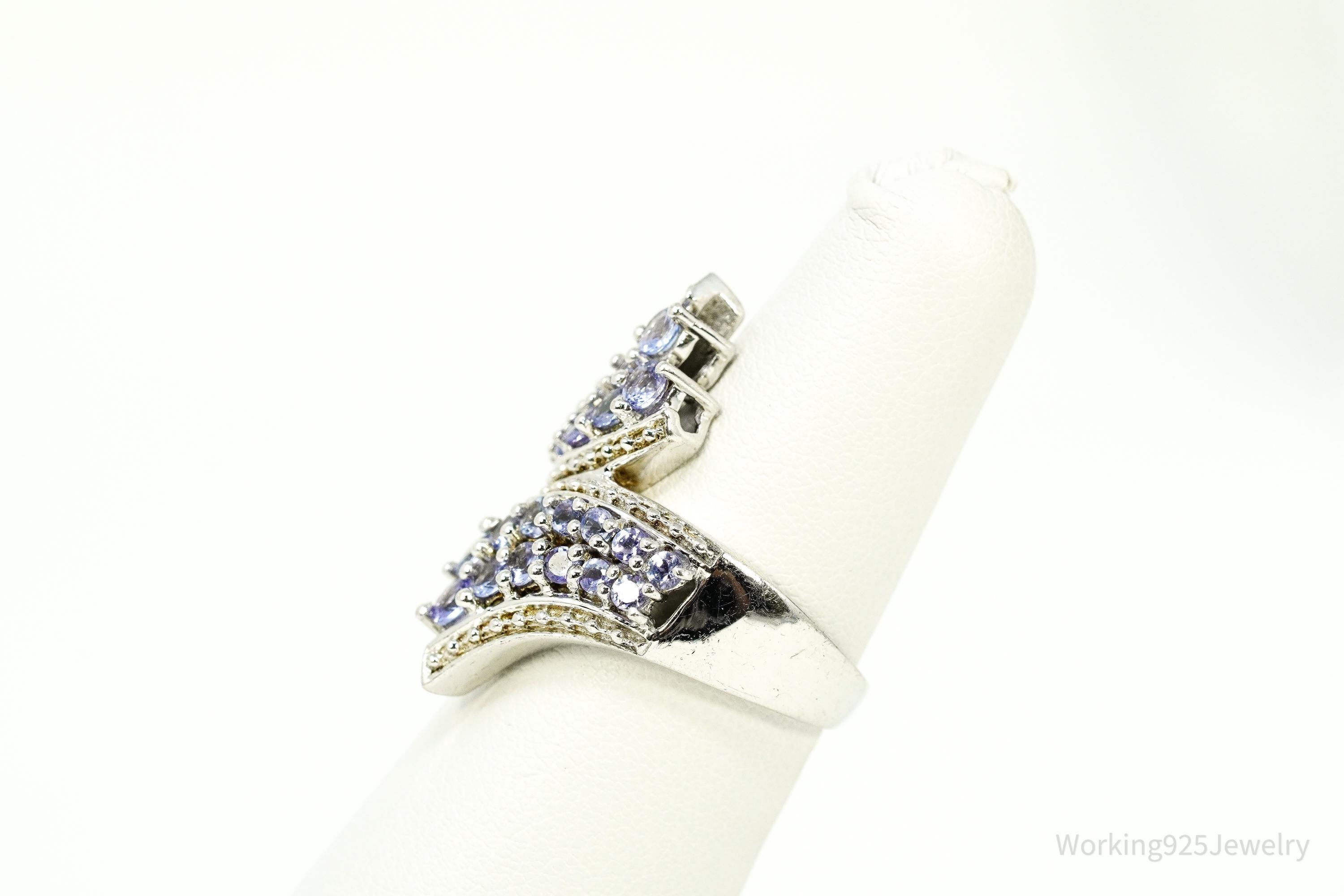 Tanzanite Sterling Silver Ring - Size 5.75