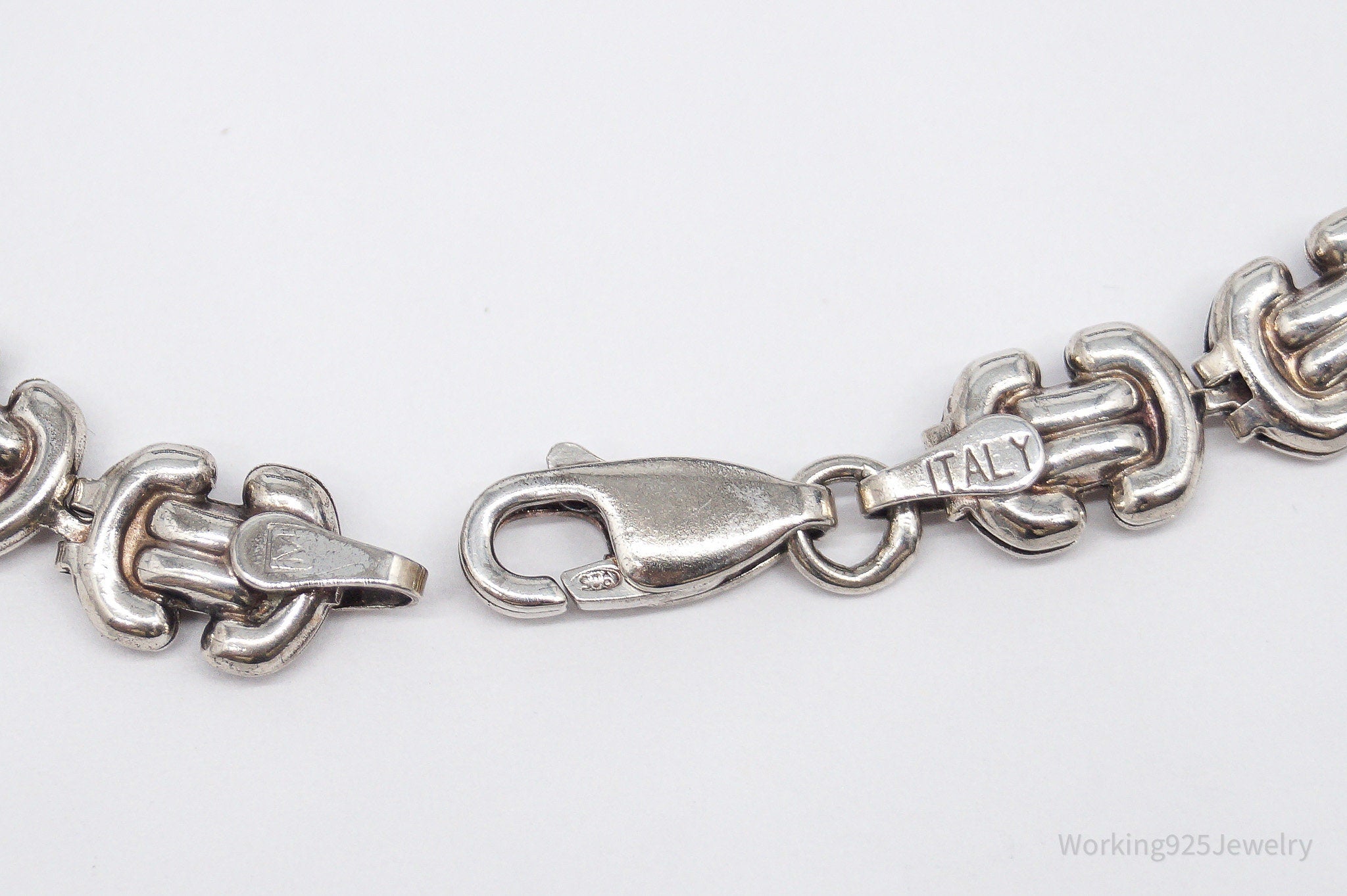 Vintage Italian Designer Sterling Silver Bracelet - 7 3/8"